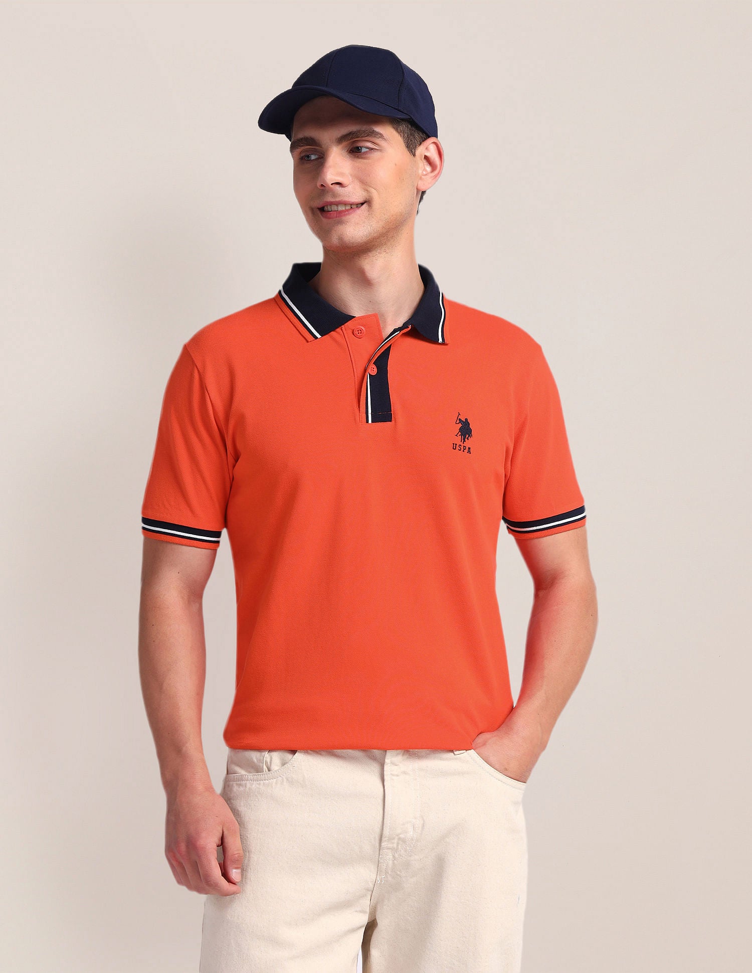 Tipped Collar Slim Polo Shirt