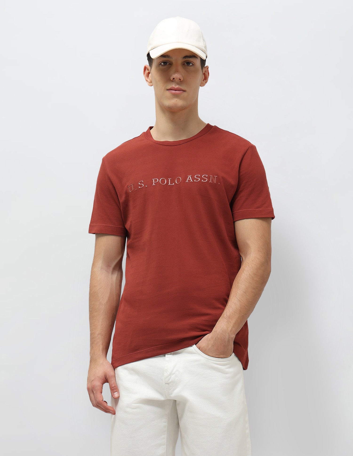 Brand Embossed Slim Fit T-Shirt