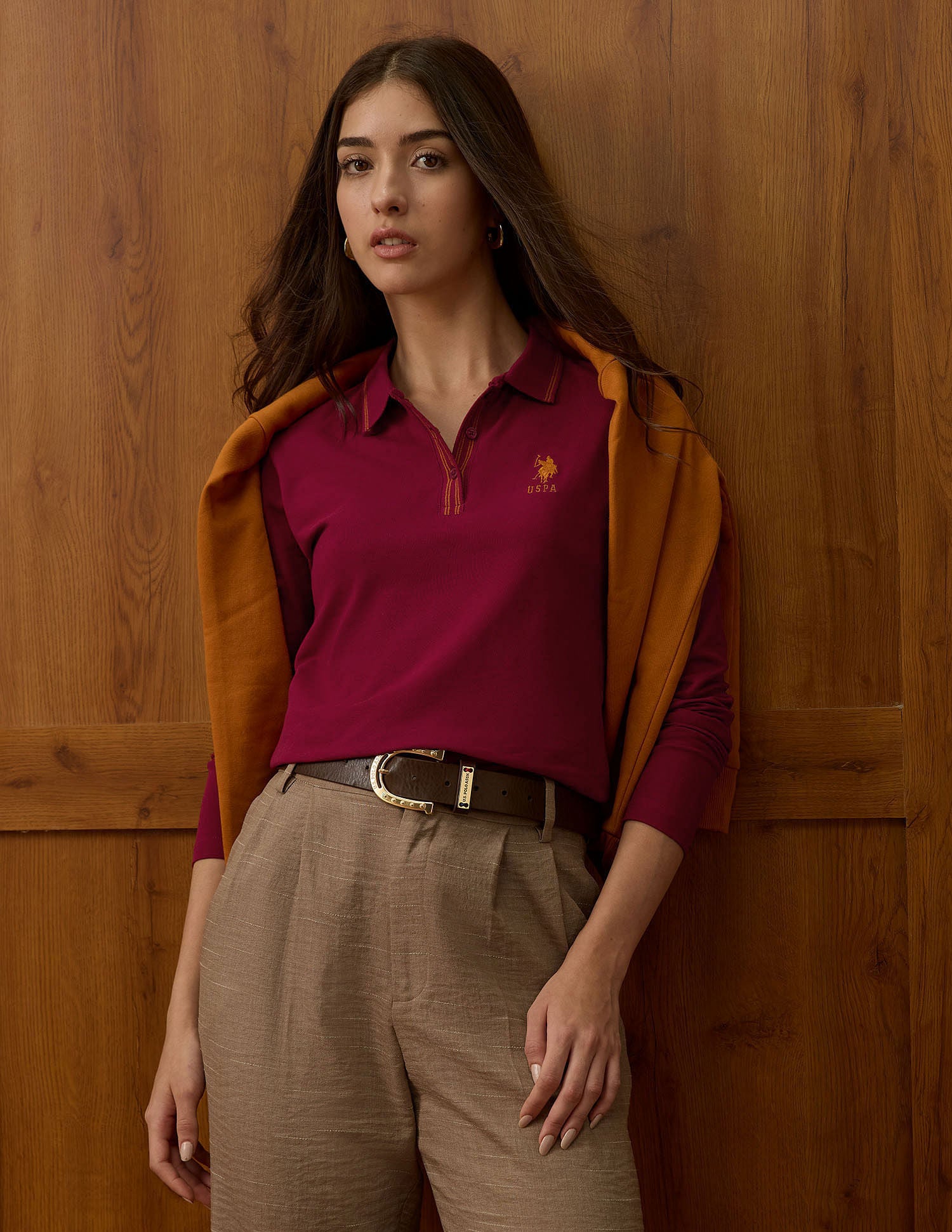 Polo Collar Cotton Tshirt With Full Sleeves