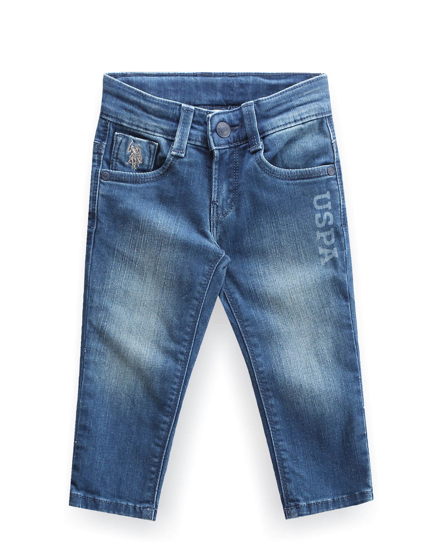 Boys Slim Fit Stone Wash Jeans