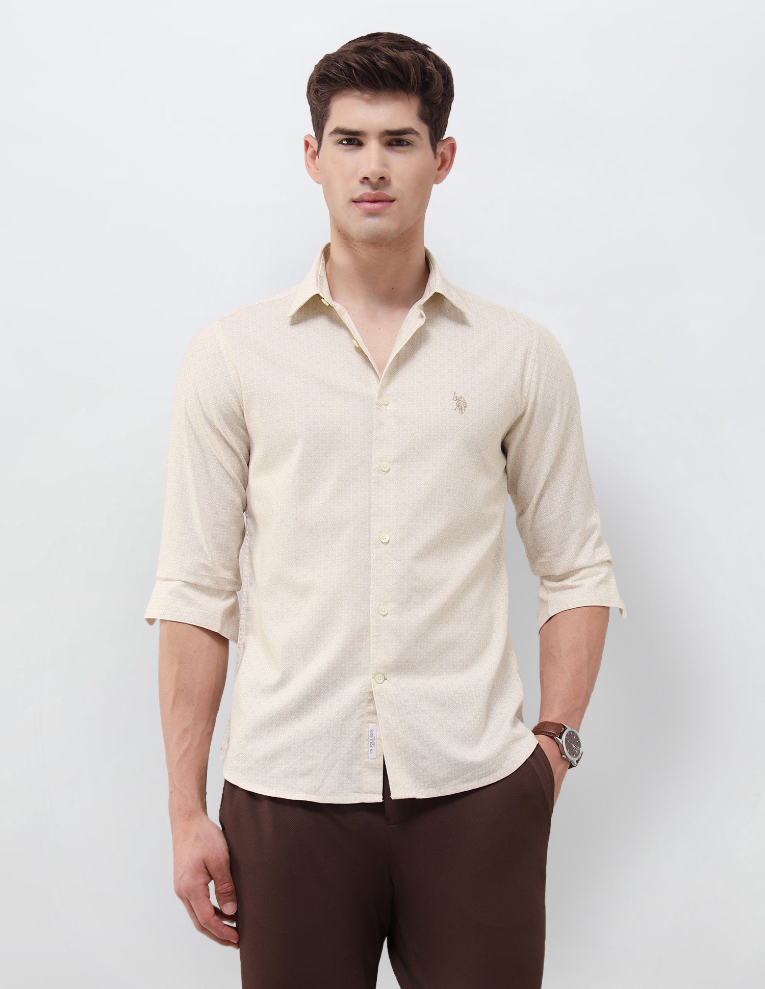Geometric Printed Oxford Shirt