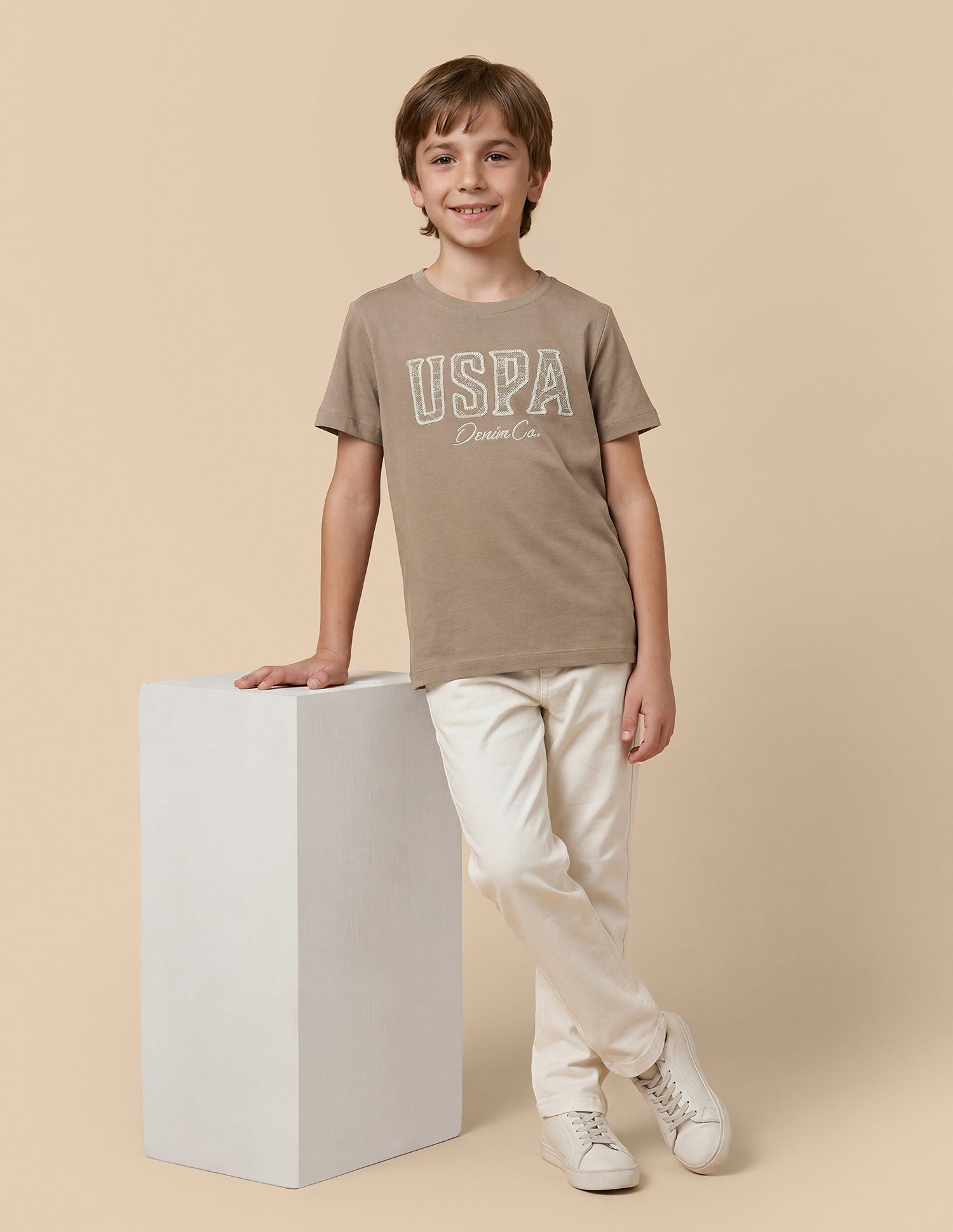 Brand Embroidered Regular Fit T-Shirt