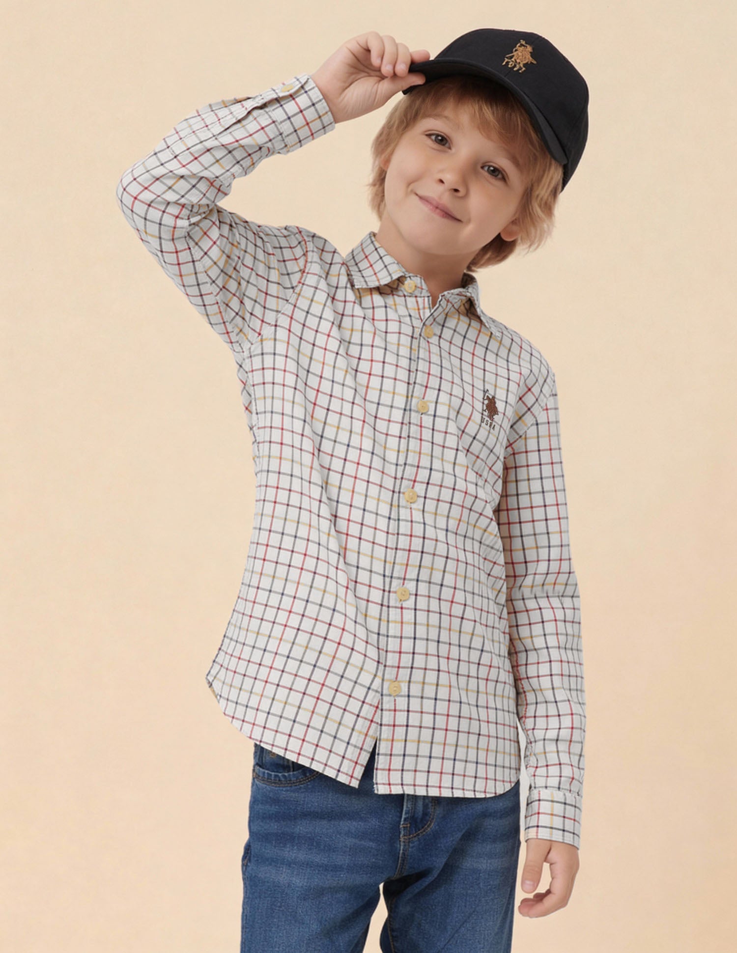 Twill Grid Tattersall Checked Shirt