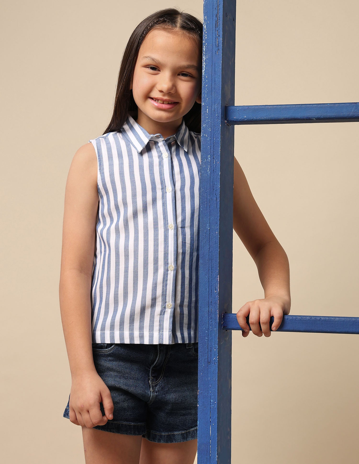 Vertical Stripe Herringbone Top