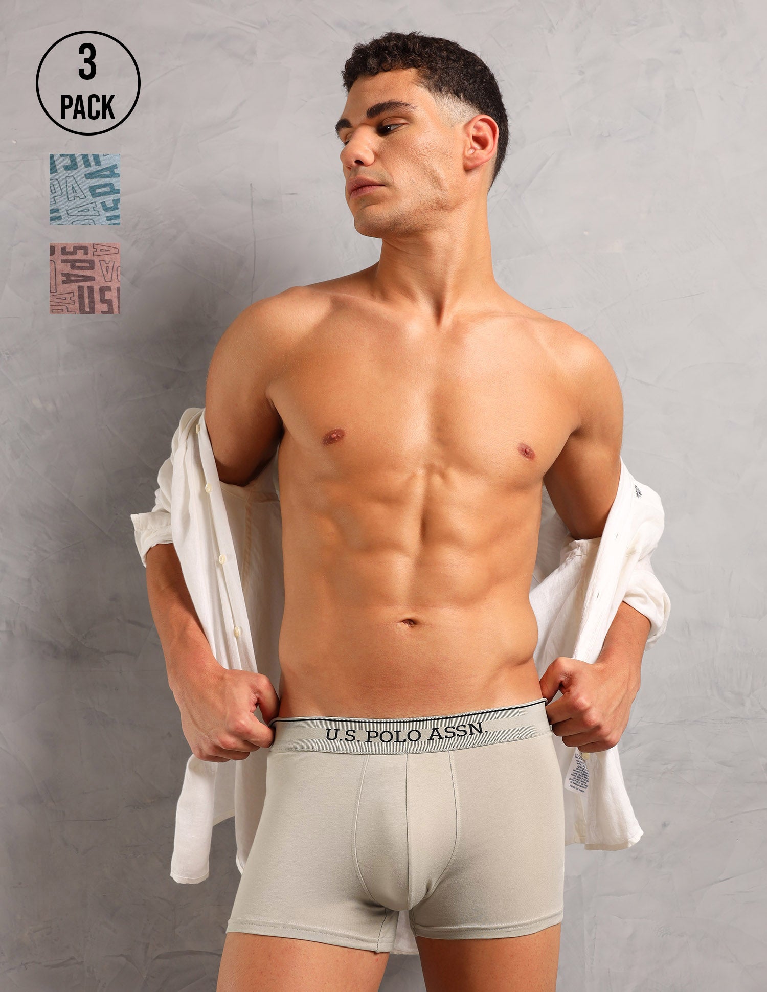 Solid Breathable OET17 Trunks - Pack Of 3