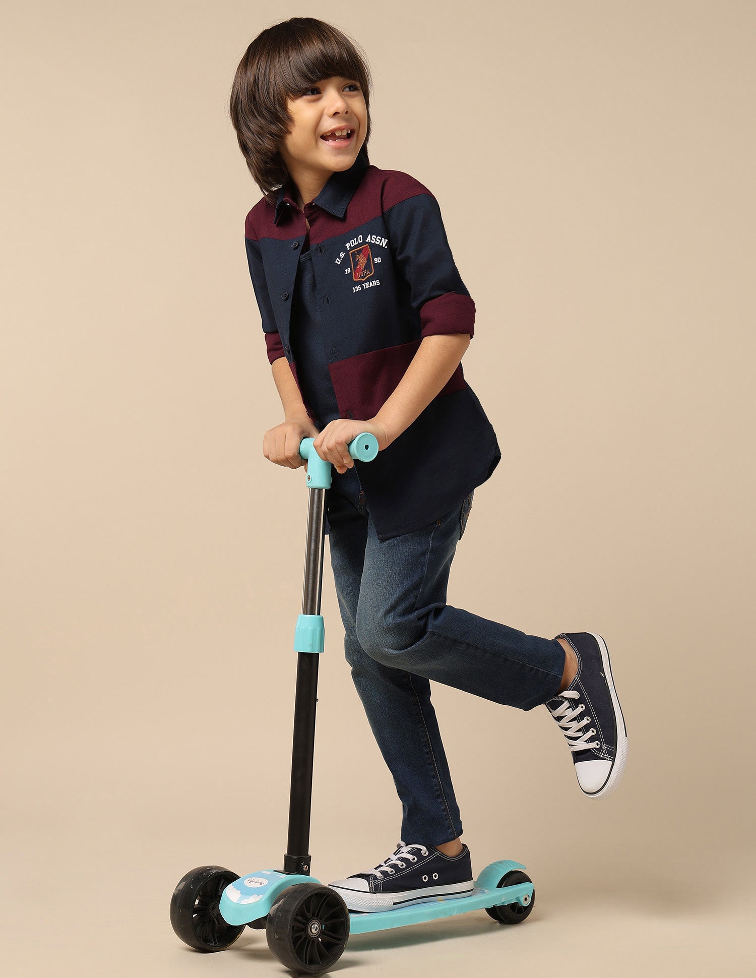 Boys Colourblocked Oxford Shirt