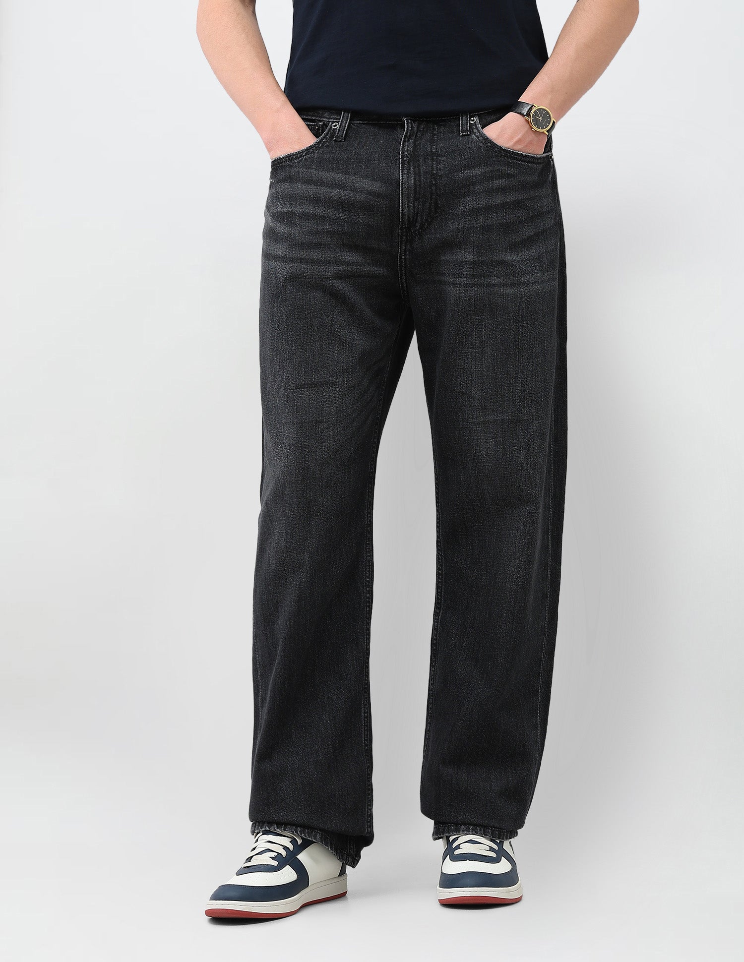 Logan Loose Straight Fit Black Jeans