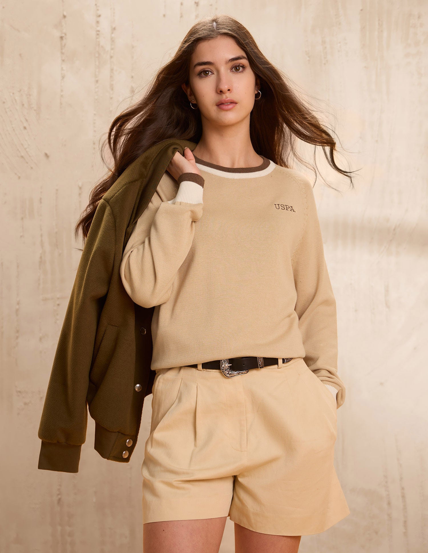 Raglan Fit Solid Sweater