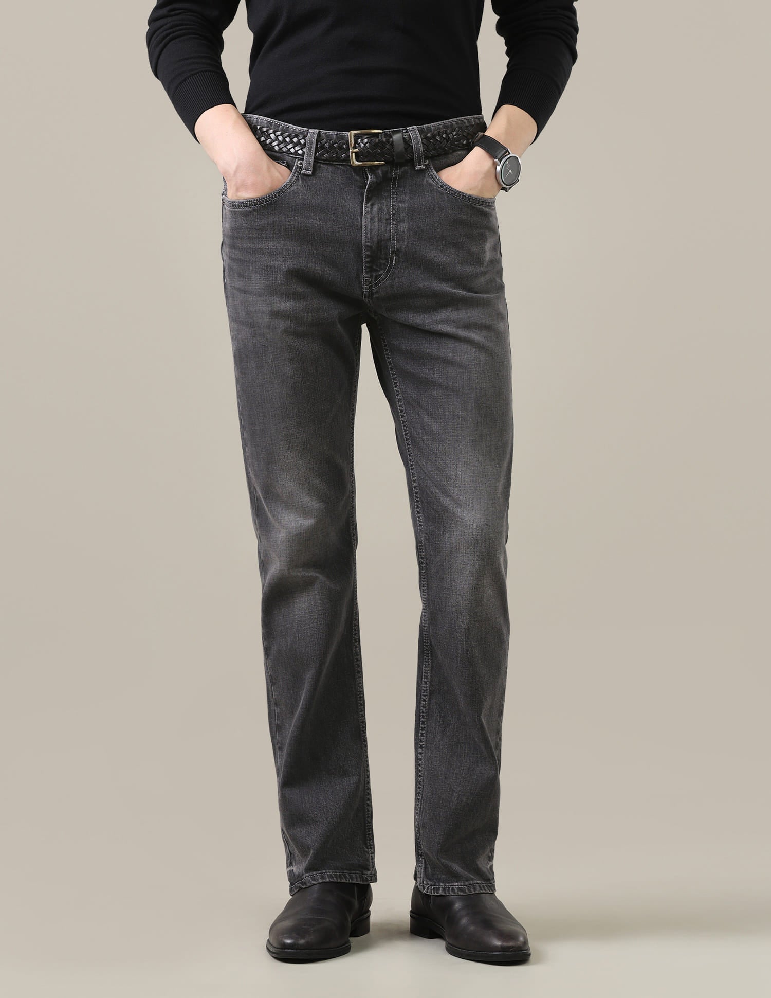 Connor Bootcut Fit Black Jeans Grey - U.S. Polo Assn. India | Large