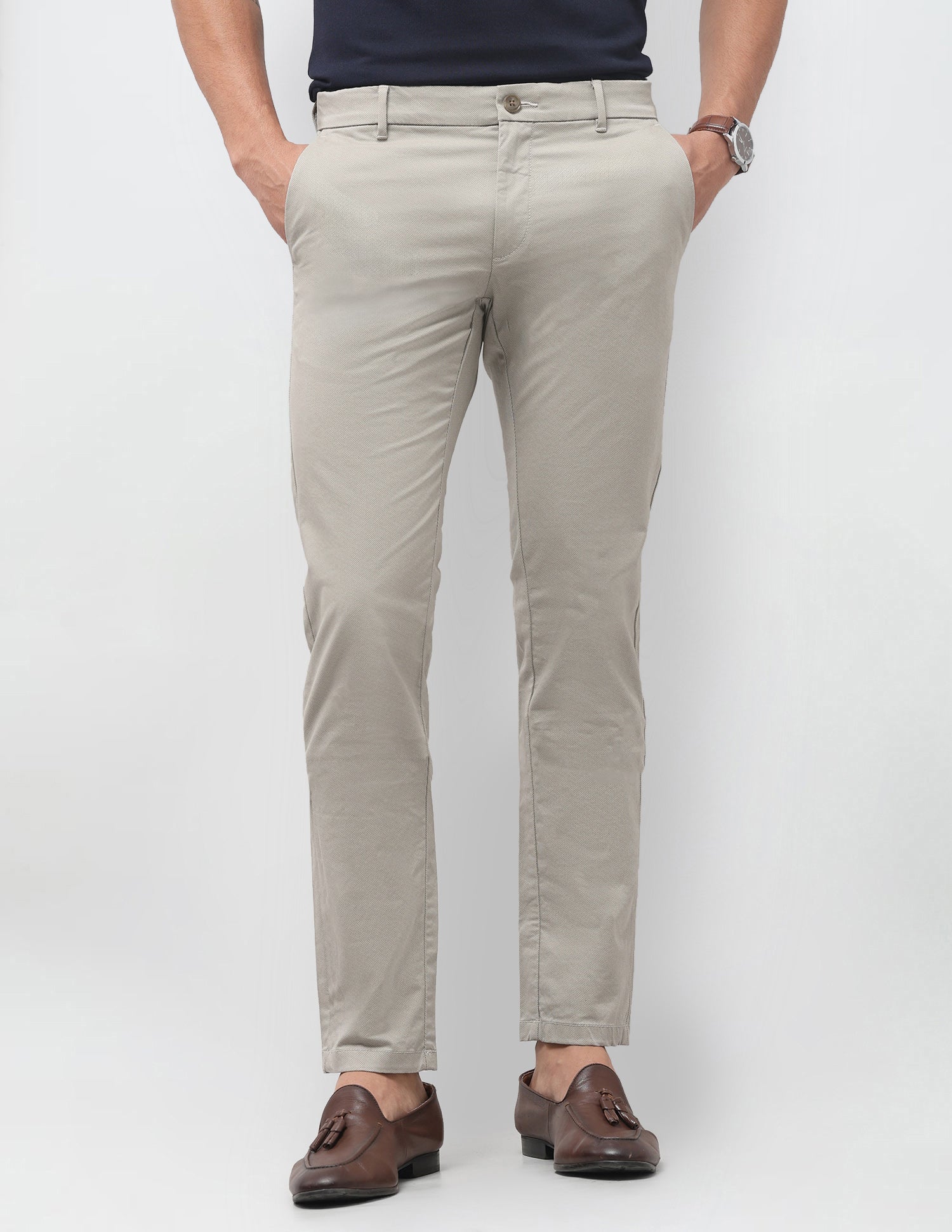 Austin Slim Fit All Over Printed Trousers Dark Beige - U.S. Polo Assn. India | Large