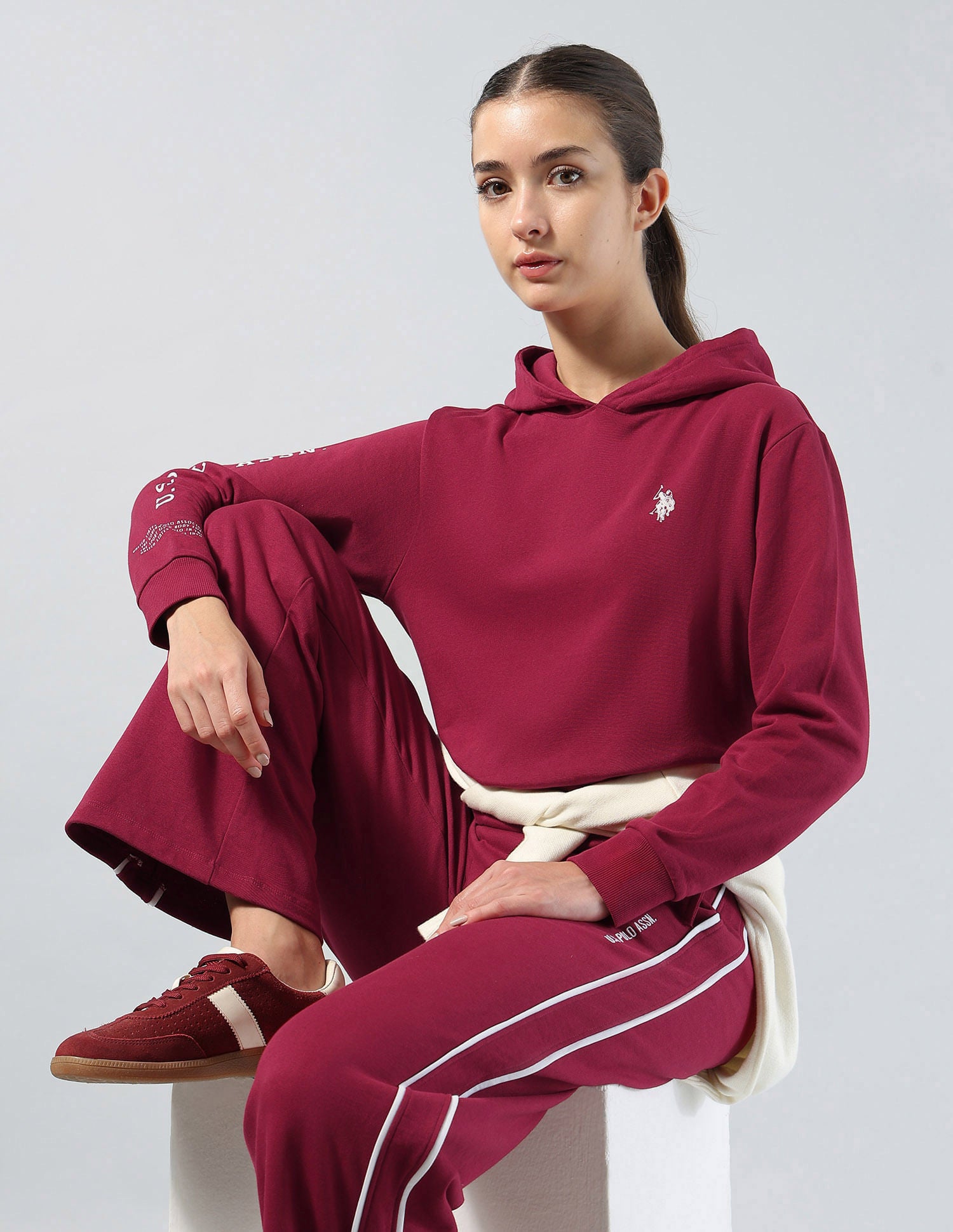 Regular Fit Hooded Sweatshirt Red - U.S. POLO ASSN. | Large