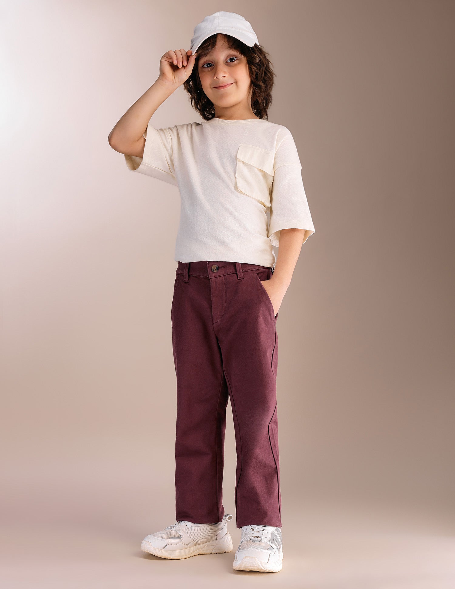 Boys Pure Cotton Twill Trousers Maroon - U.S. POLO ASSN. | Large
