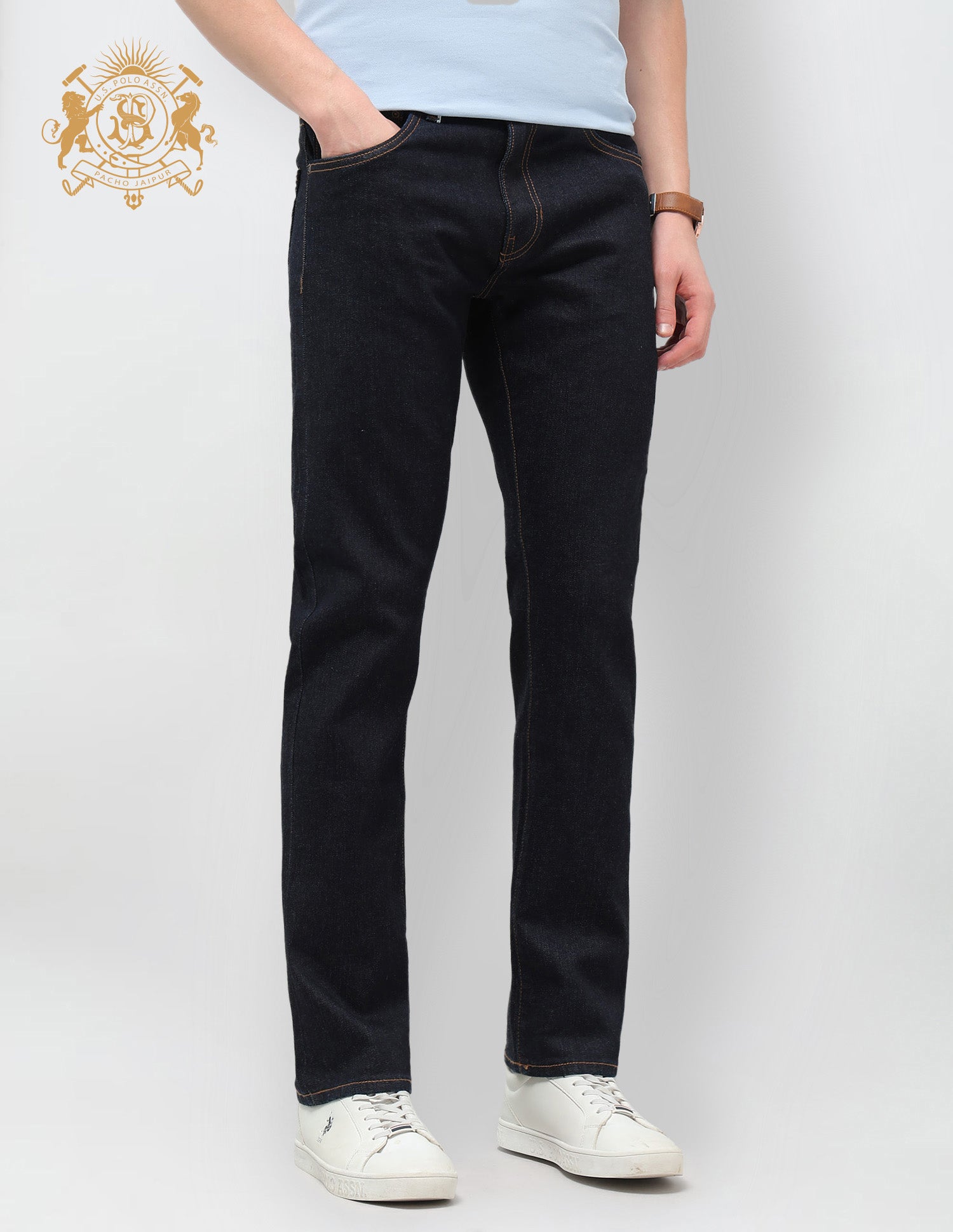 Harold Slim Straight Fit Blue Jeans Blue - U.S. Polo Assn. India | Large