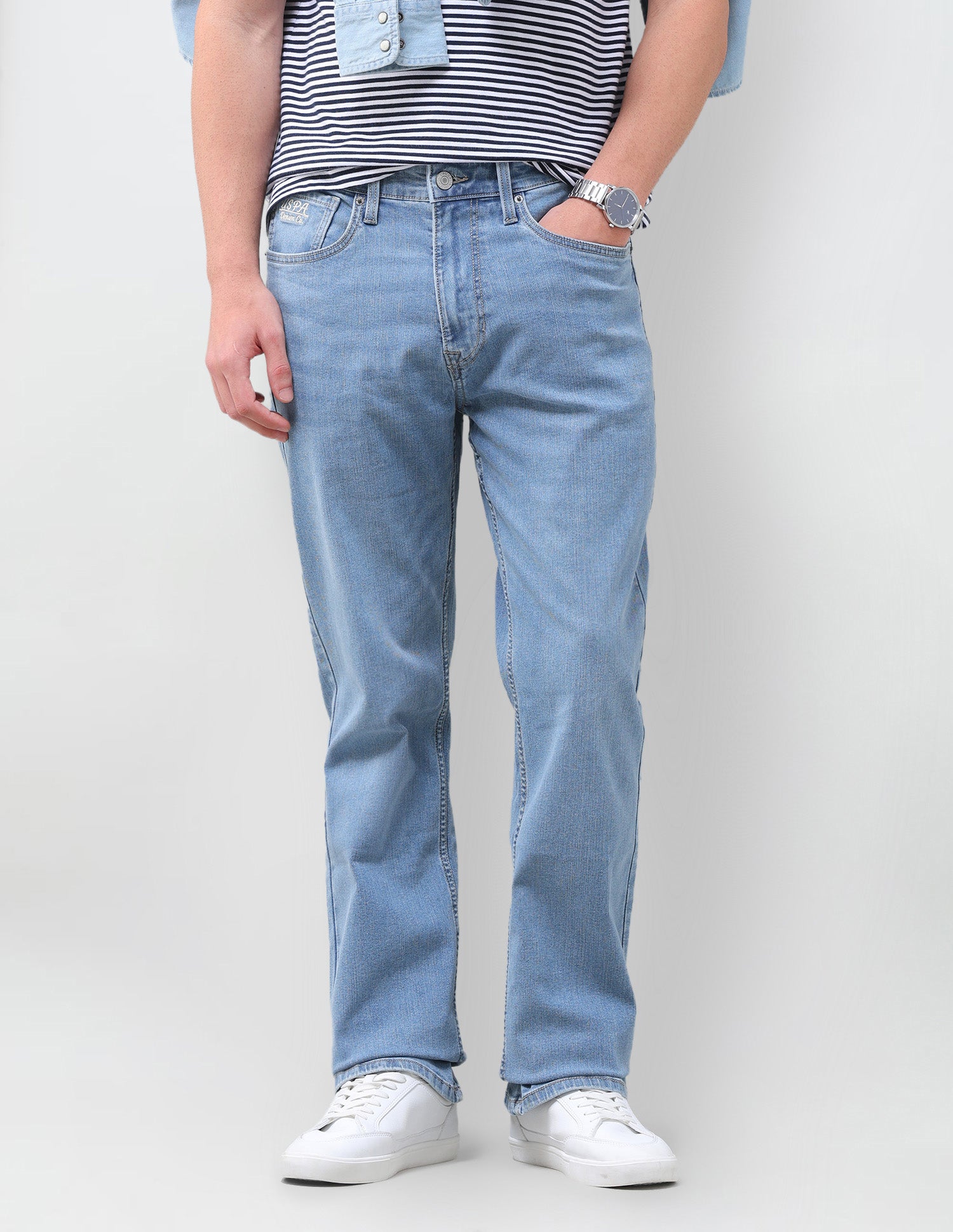 Connor Bootcut Fit Blue Jeans Light Indigo - U.S. Polo Assn. India | Large