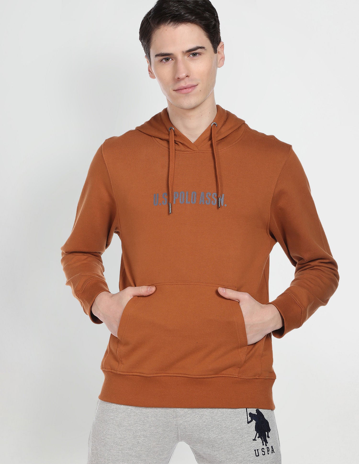 Essential Hooded Sweatshirt Rust - U.S. POLO ASSN. | Large