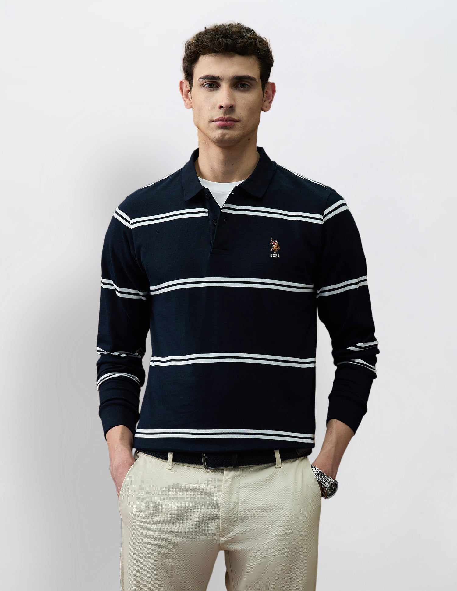Horizontal Striped Varsity Theatre Polo Shirt