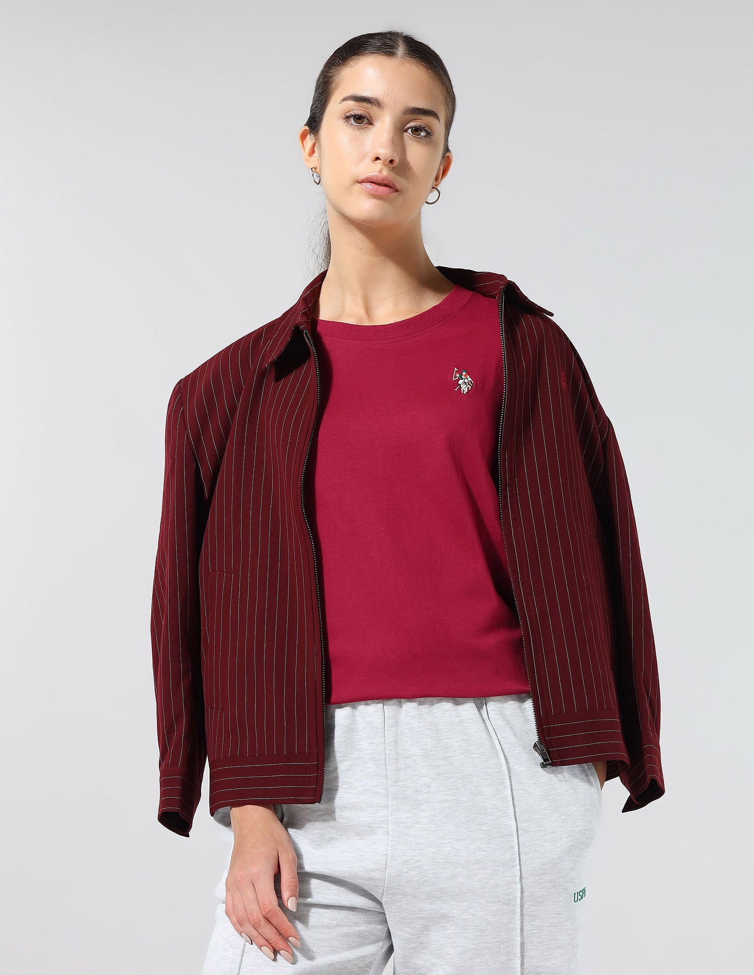 Regular Fit Solid Lounge T-Shirt Dark Red - U.S. POLO ASSN. | Large