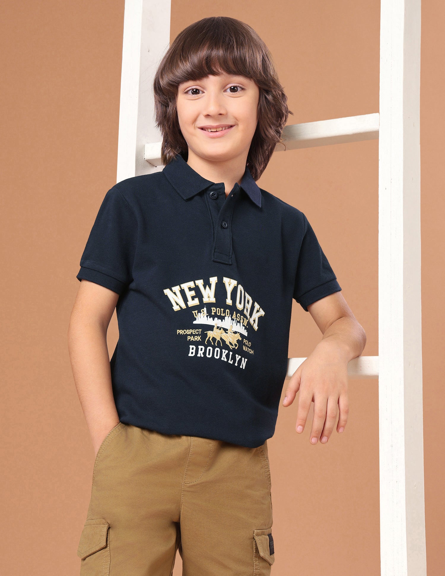 Brand Typographic Regular Fit Polo Shirt Navy - U.S. Polo Assn. India | Large