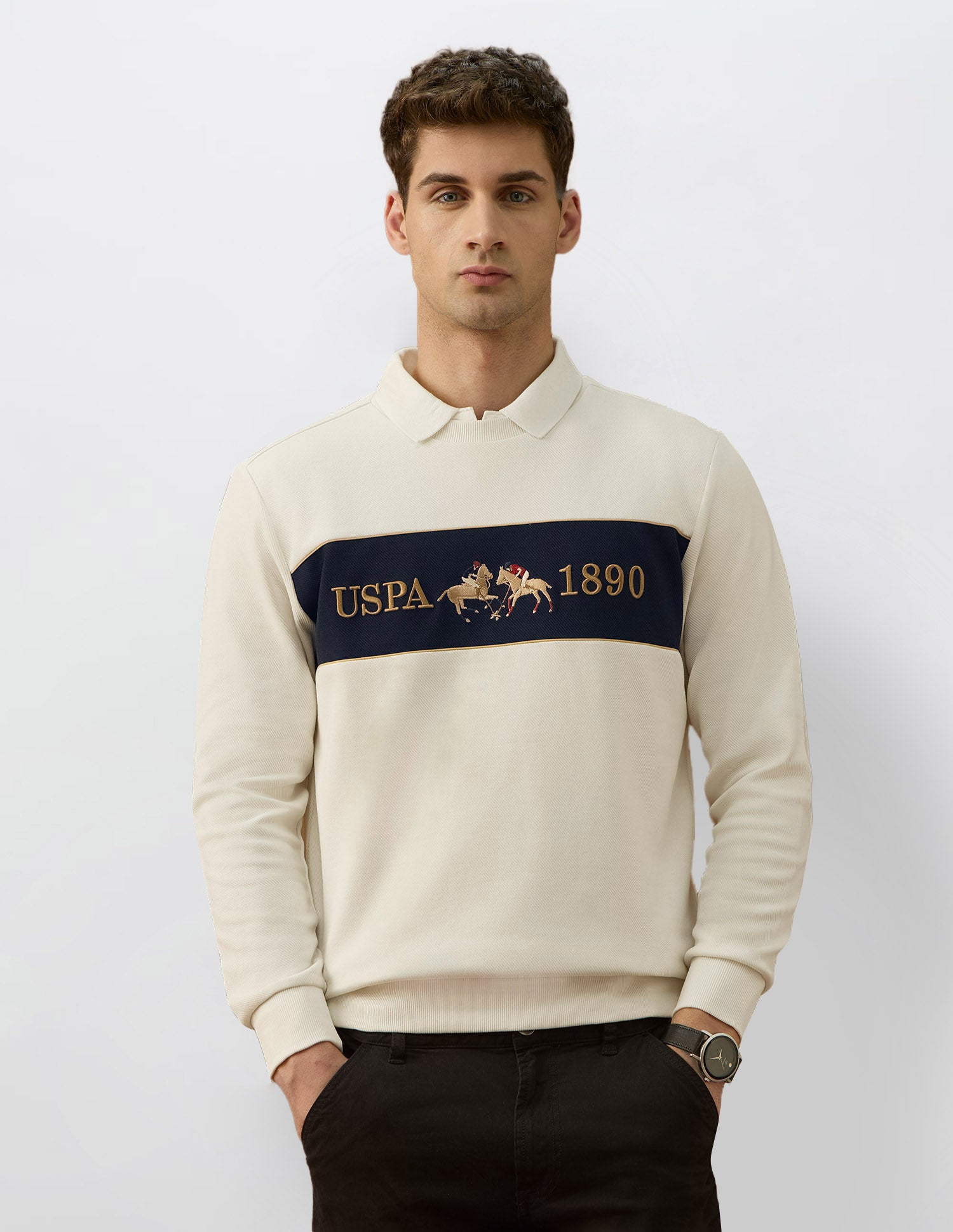 Brand Embroidered Varsity Theatre Sweatshirt