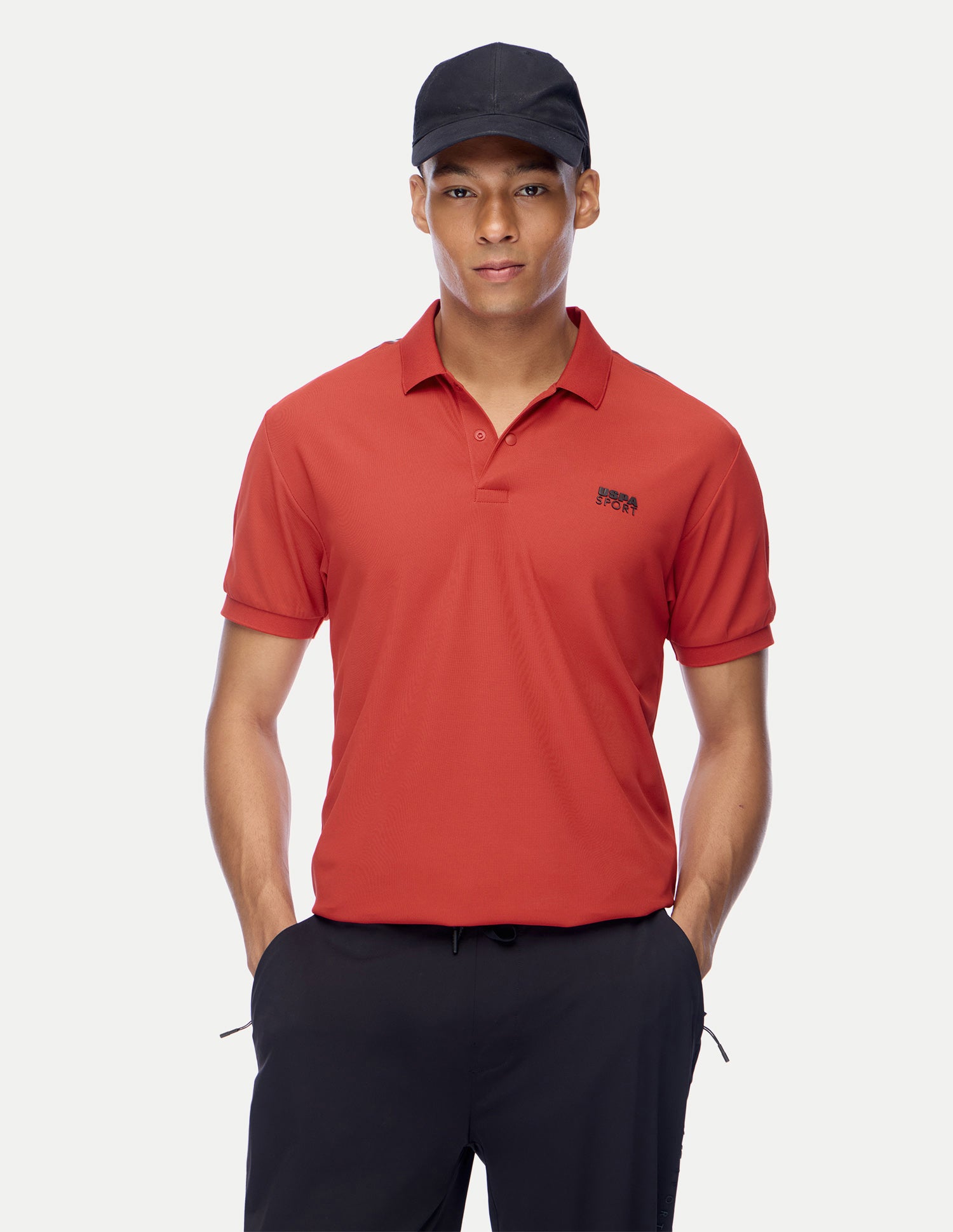 Solid Regular Fit Active Polo Shirt Orange - U.S. Polo Assn. India | Large