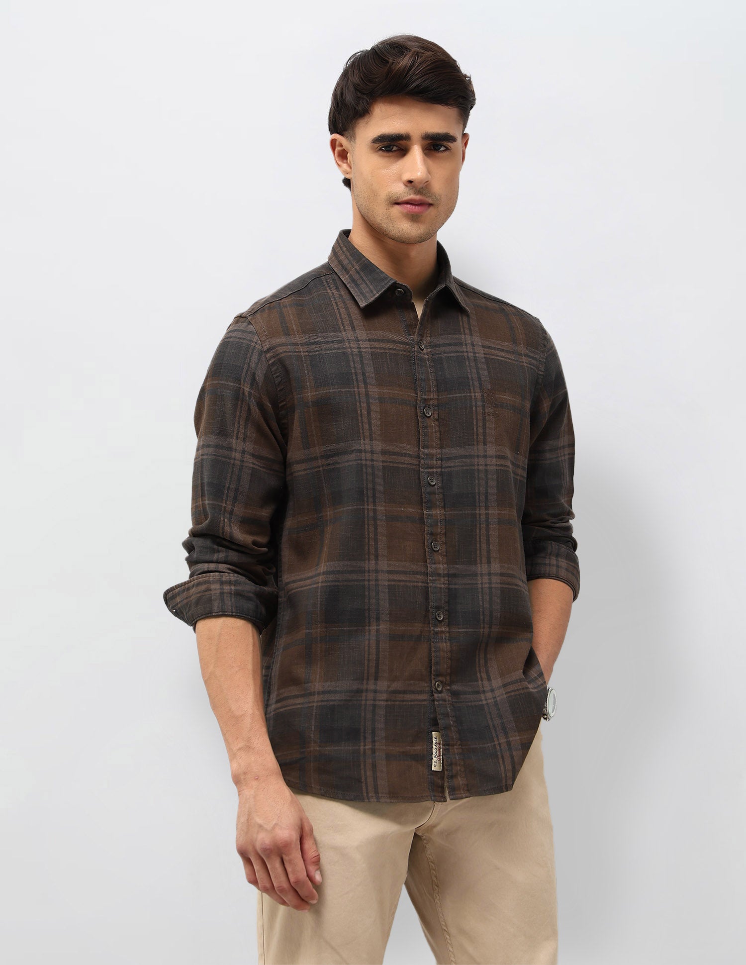Plaid Checked Twill Shirt