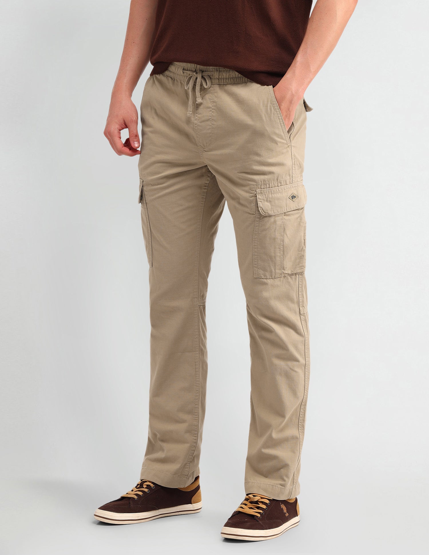 Straight Solid Trousers