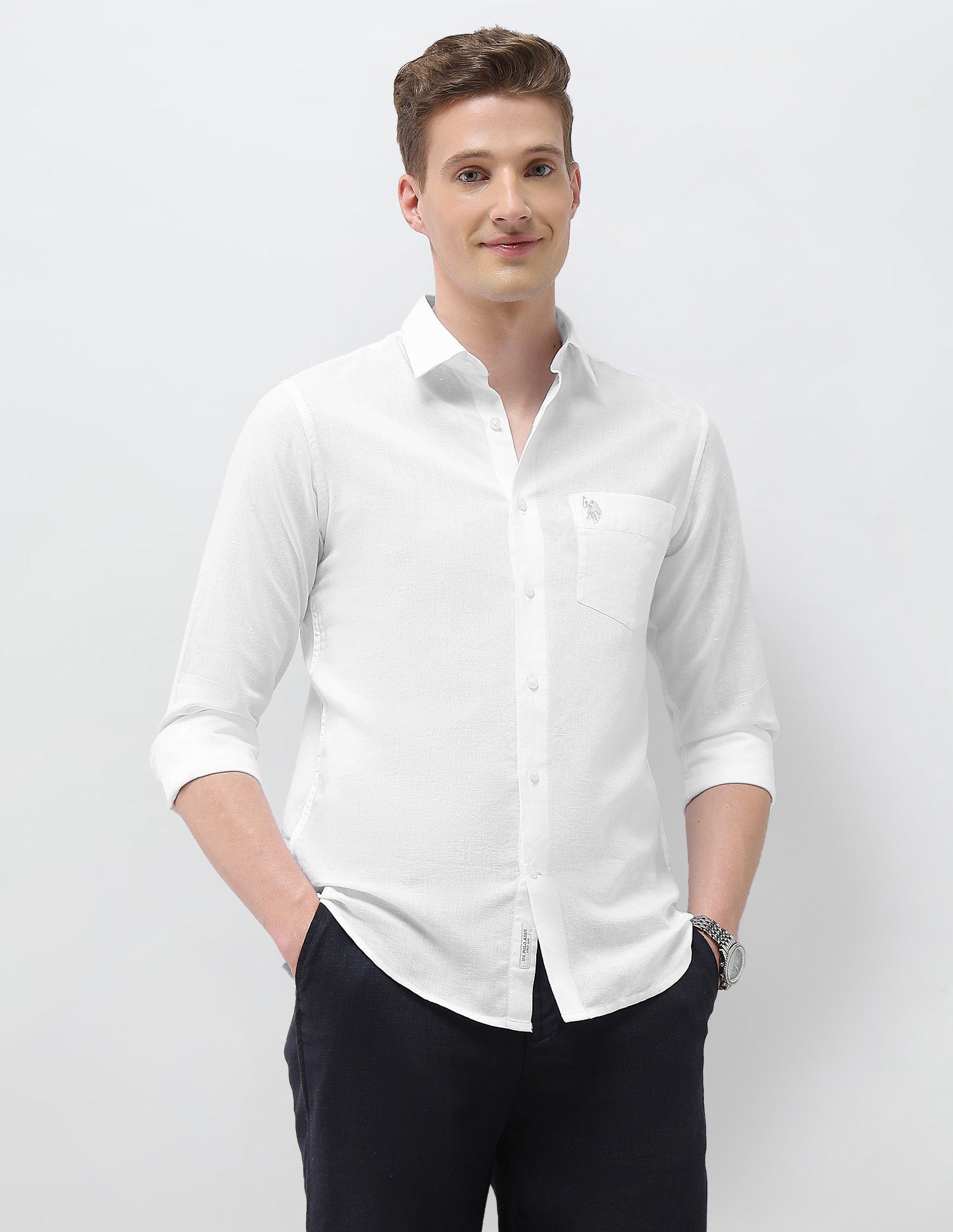 Solid Tailored Fit Shirt