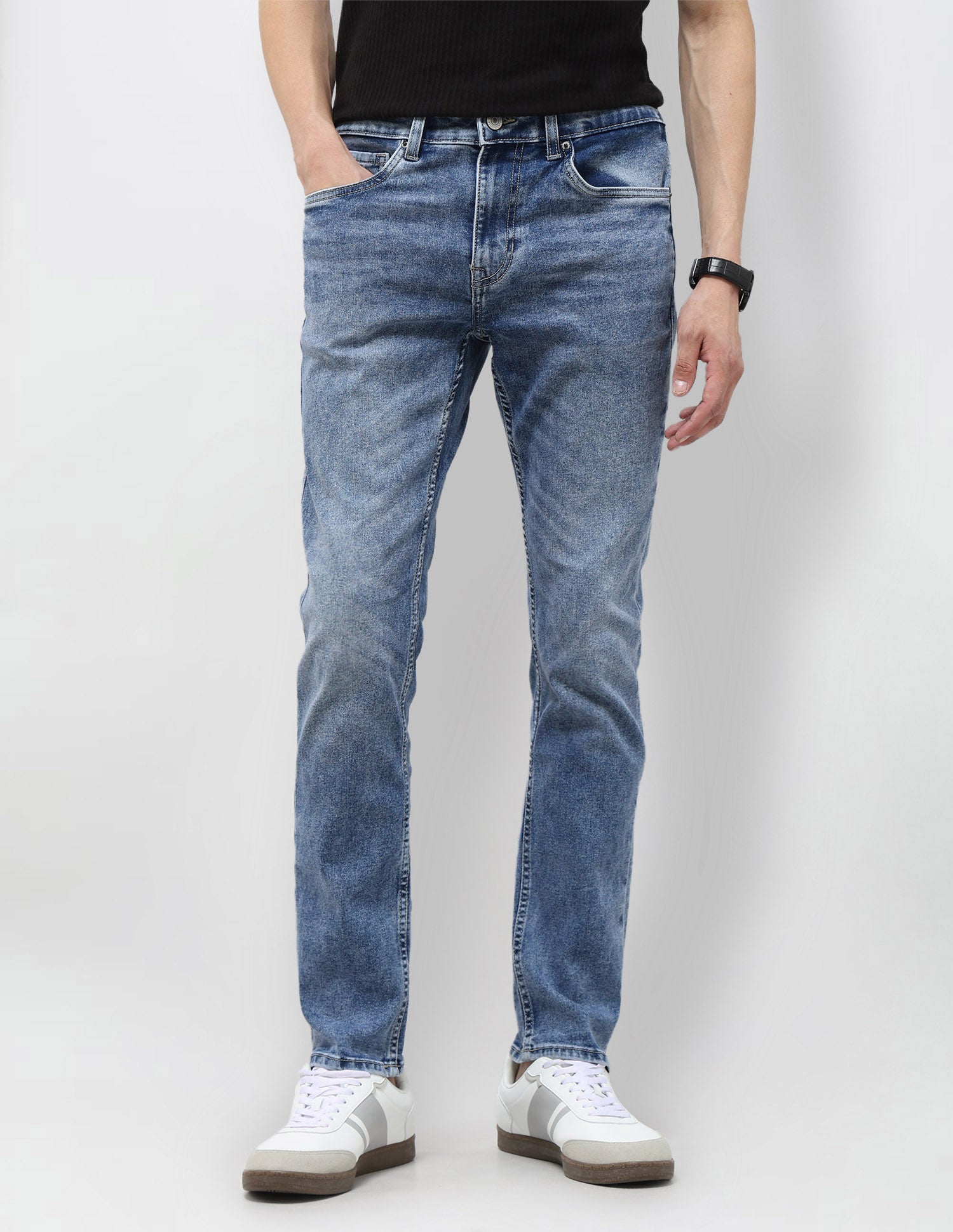 Brandon Slim Tapered Fit Blue Jeans