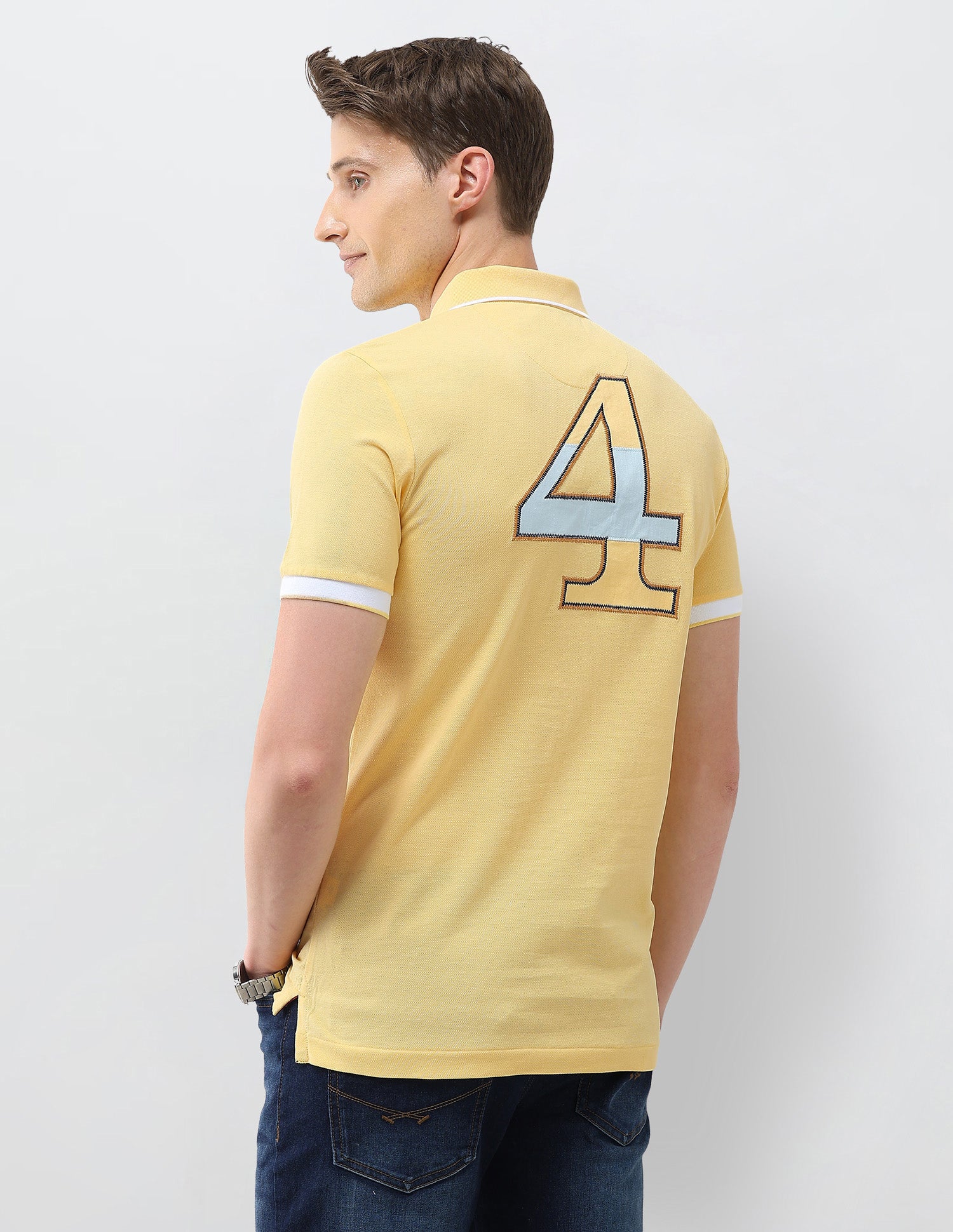 Numeric Brand Embroidered Slim Fit Polo Shirt