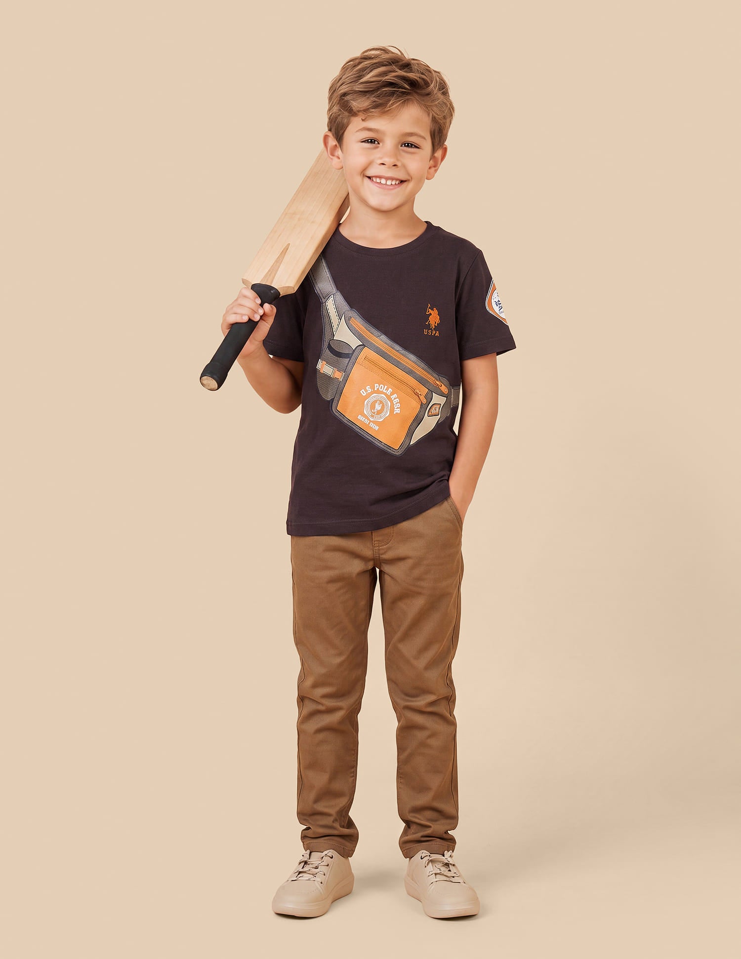 Graphic Printed Regular Fit T-Shirt Brown - U.S. Polo Assn. India | Large