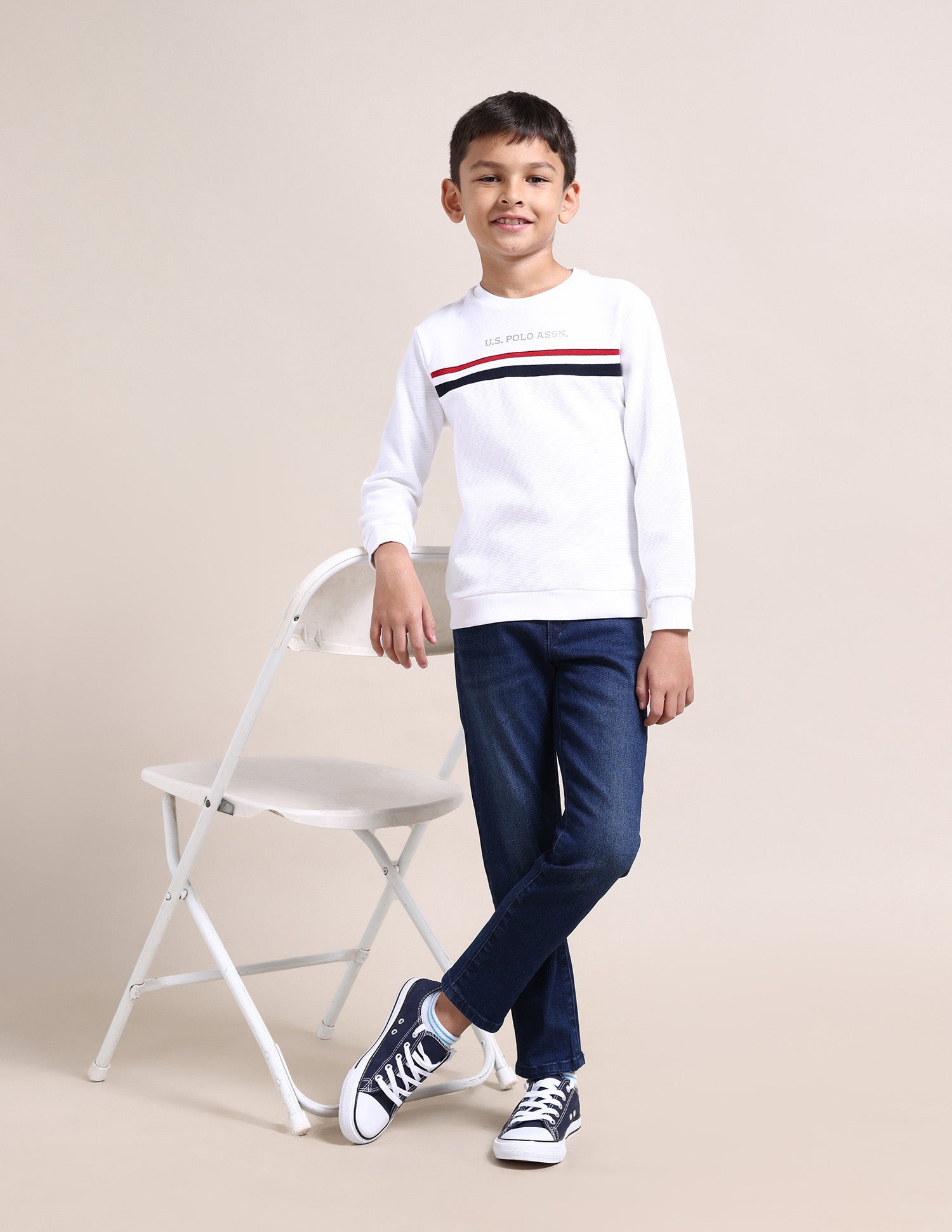 Regular fit Printed Sweatshirts White - U.S. Polo Assn. India | Large