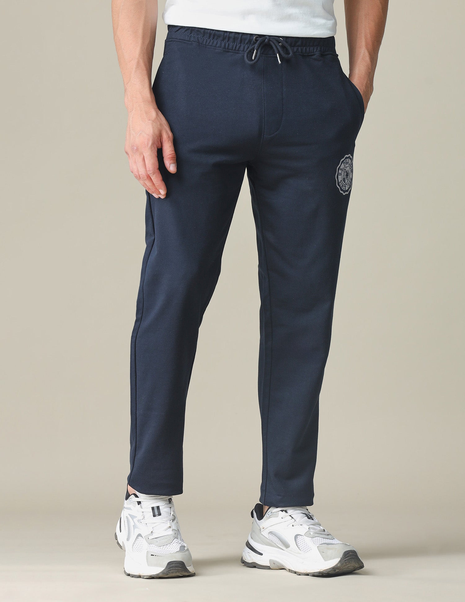 Mid Rise Solid Track Pants