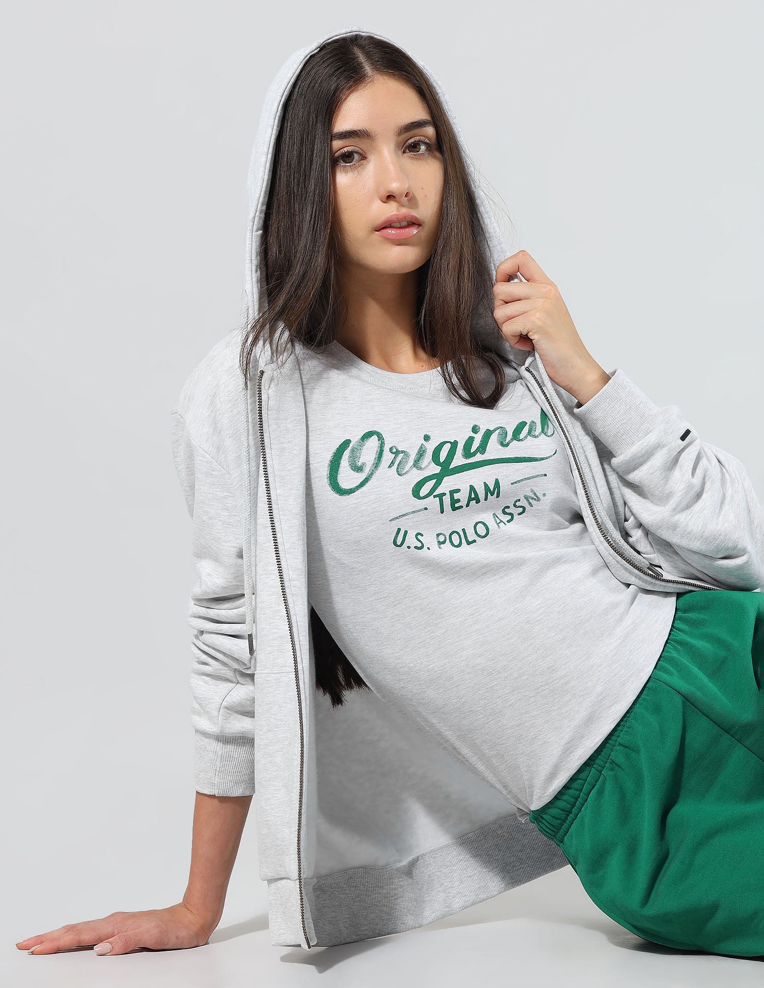 Regular Fit Brand Printed Lounge T-Shirt Light Grey - U.S. POLO ASSN. | Large