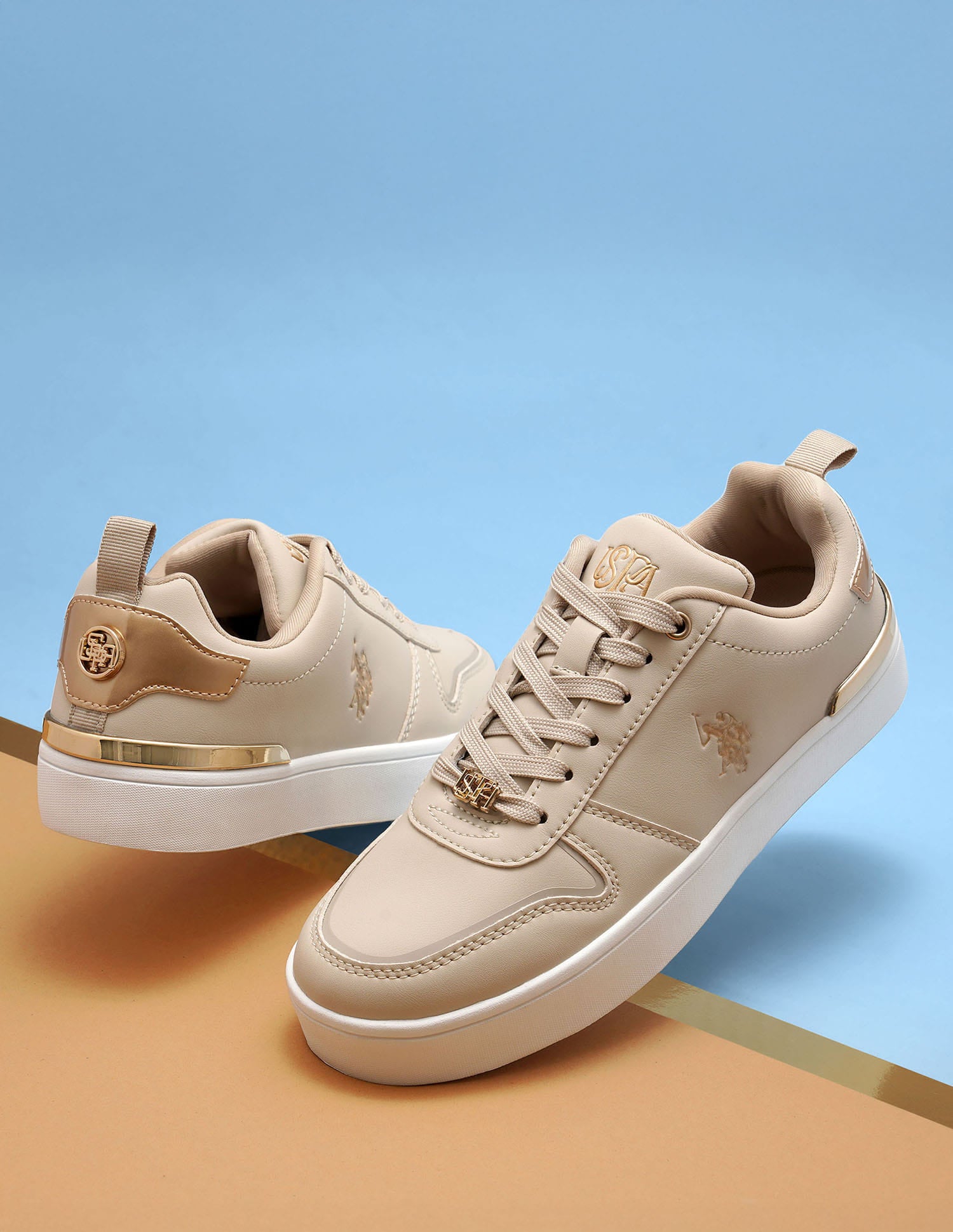 Women Arya 3.0 Low Top Sneakers Beige - U.S. Polo Assn. India | Large