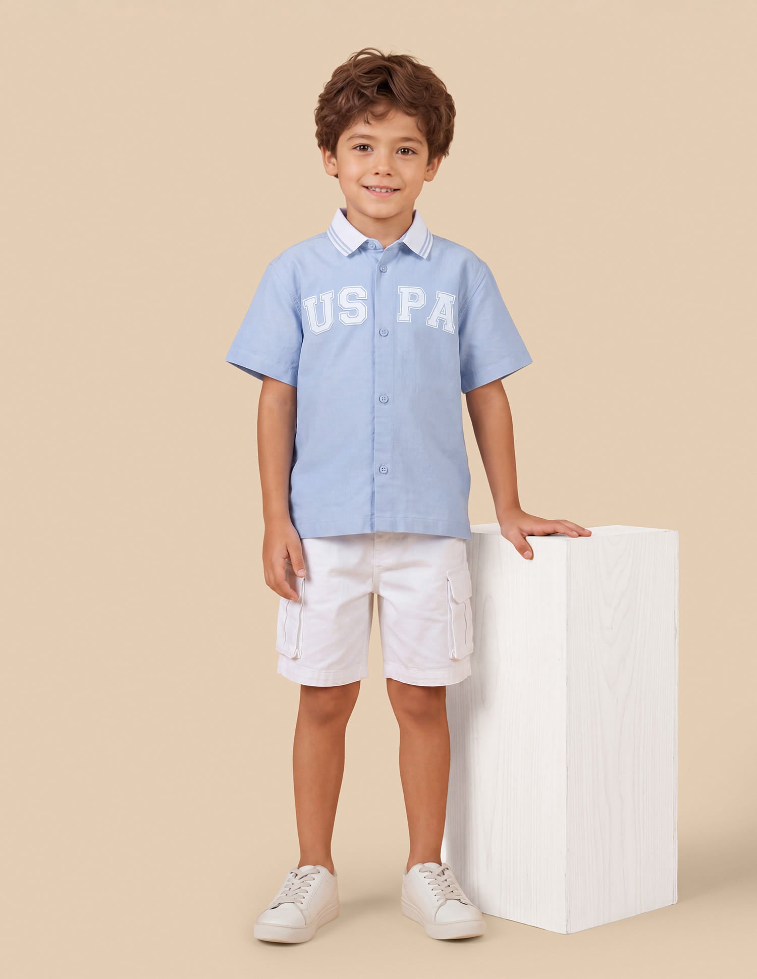 Graphic Printed Regular Fit Shirt Light Blue - U.S. Polo Assn. India | Large