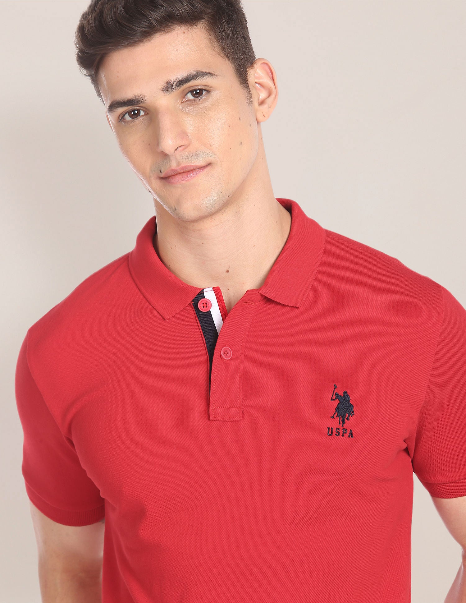 Solid Pique Polo Shirt Red - U.S. POLO ASSN. | Large
