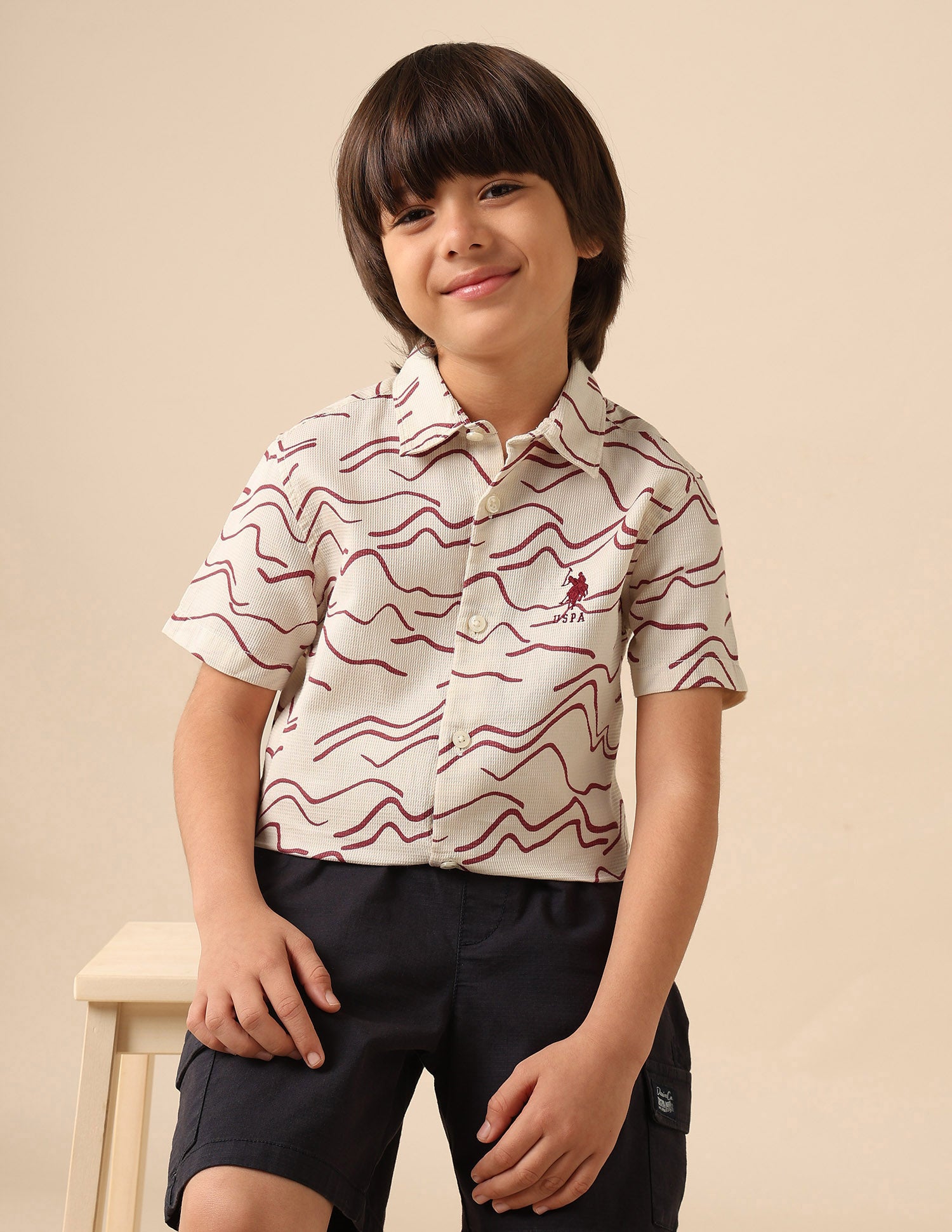 Boys Abstract Printed Pure Cotton Shirt