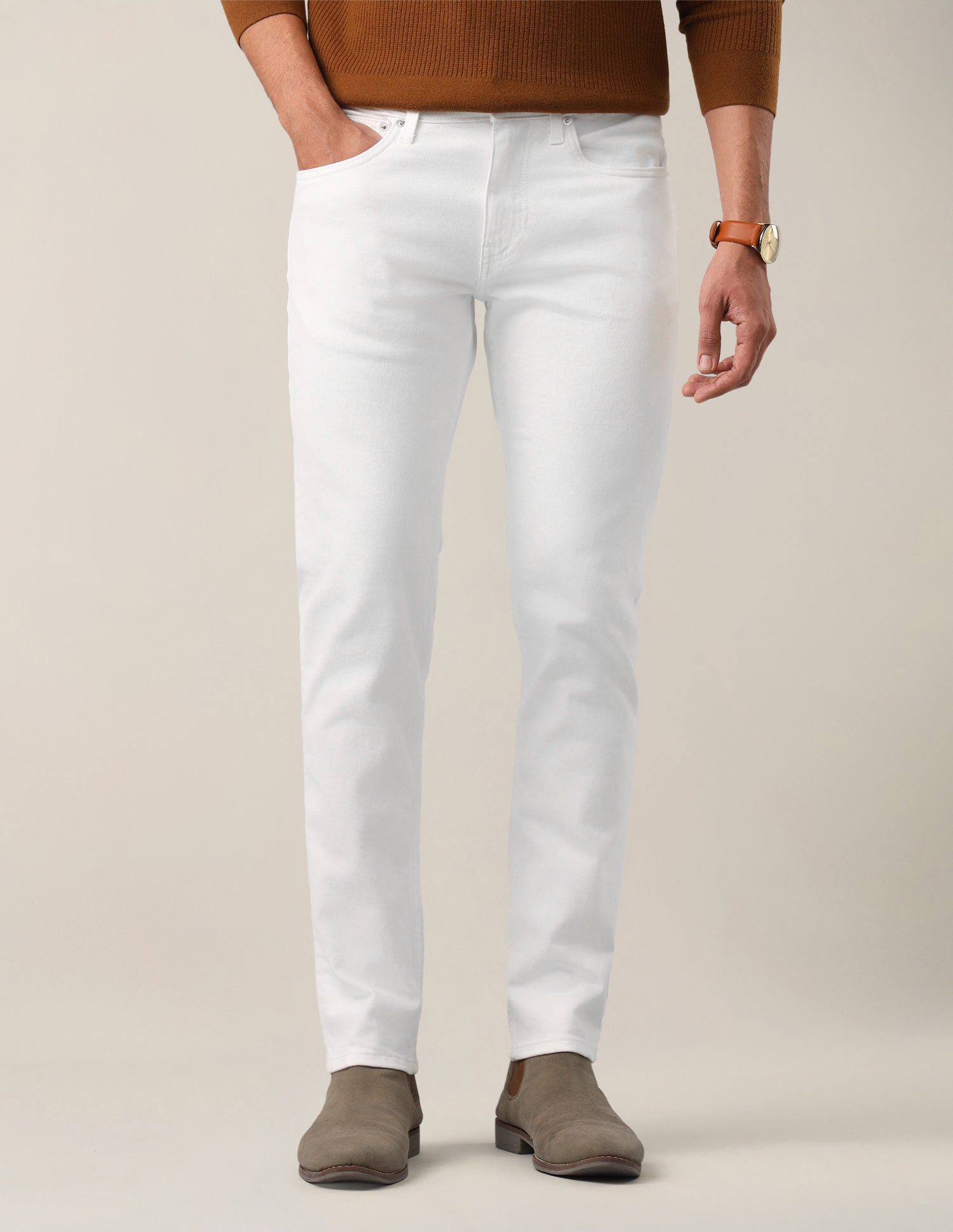Brandon Slim-Tapered Fit White Jeans White - U.S. Polo Assn. India | Large