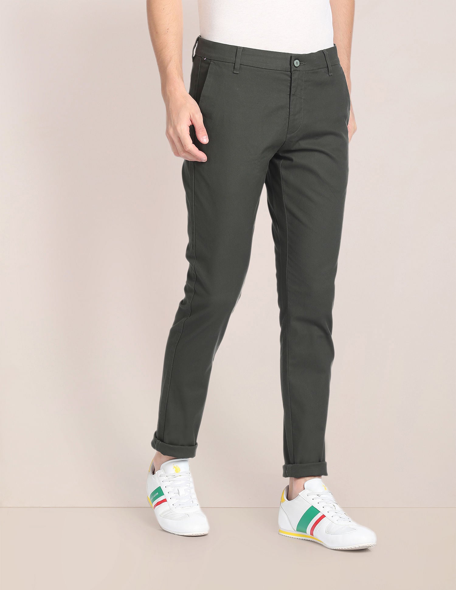 Mid Rise Flat Front Trousers – U.S. Polo Assn. India