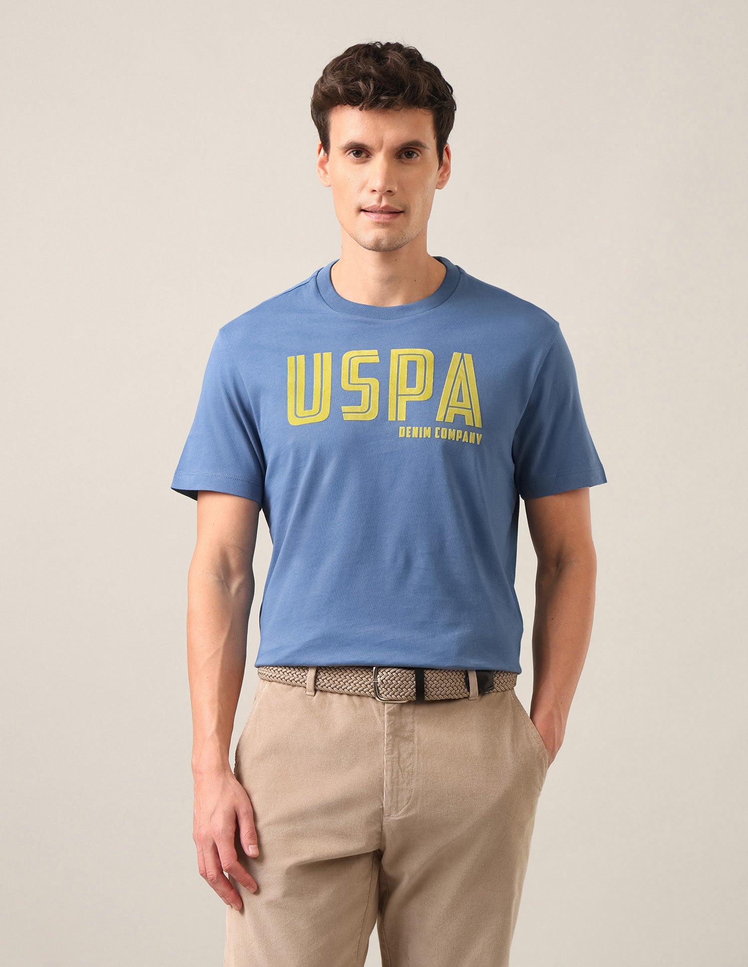 Brand Printed Regular Fit T-Shirt Dark Blue - U.S. Polo Assn. India | Large