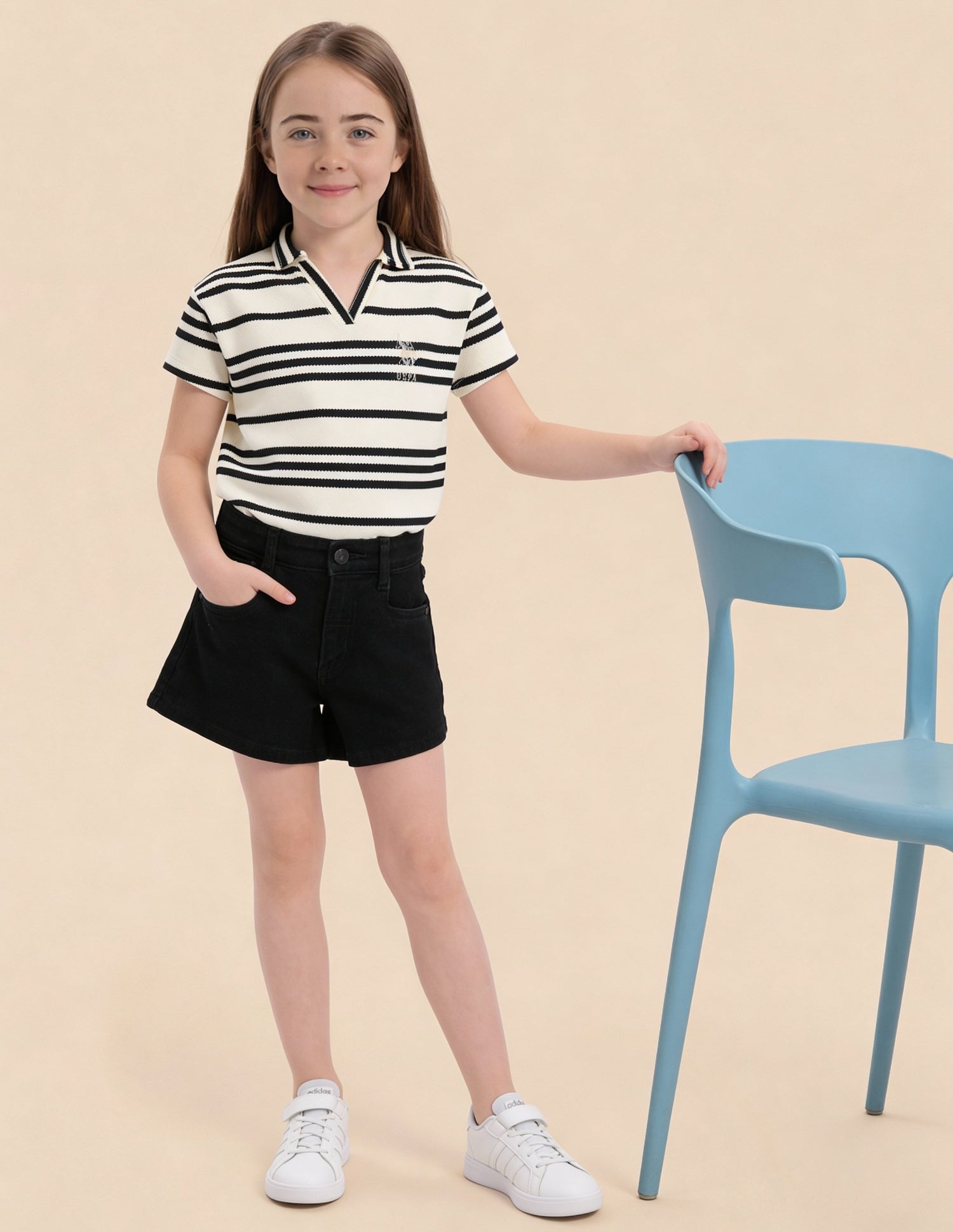 Girls Solid Regular Fit Shorts