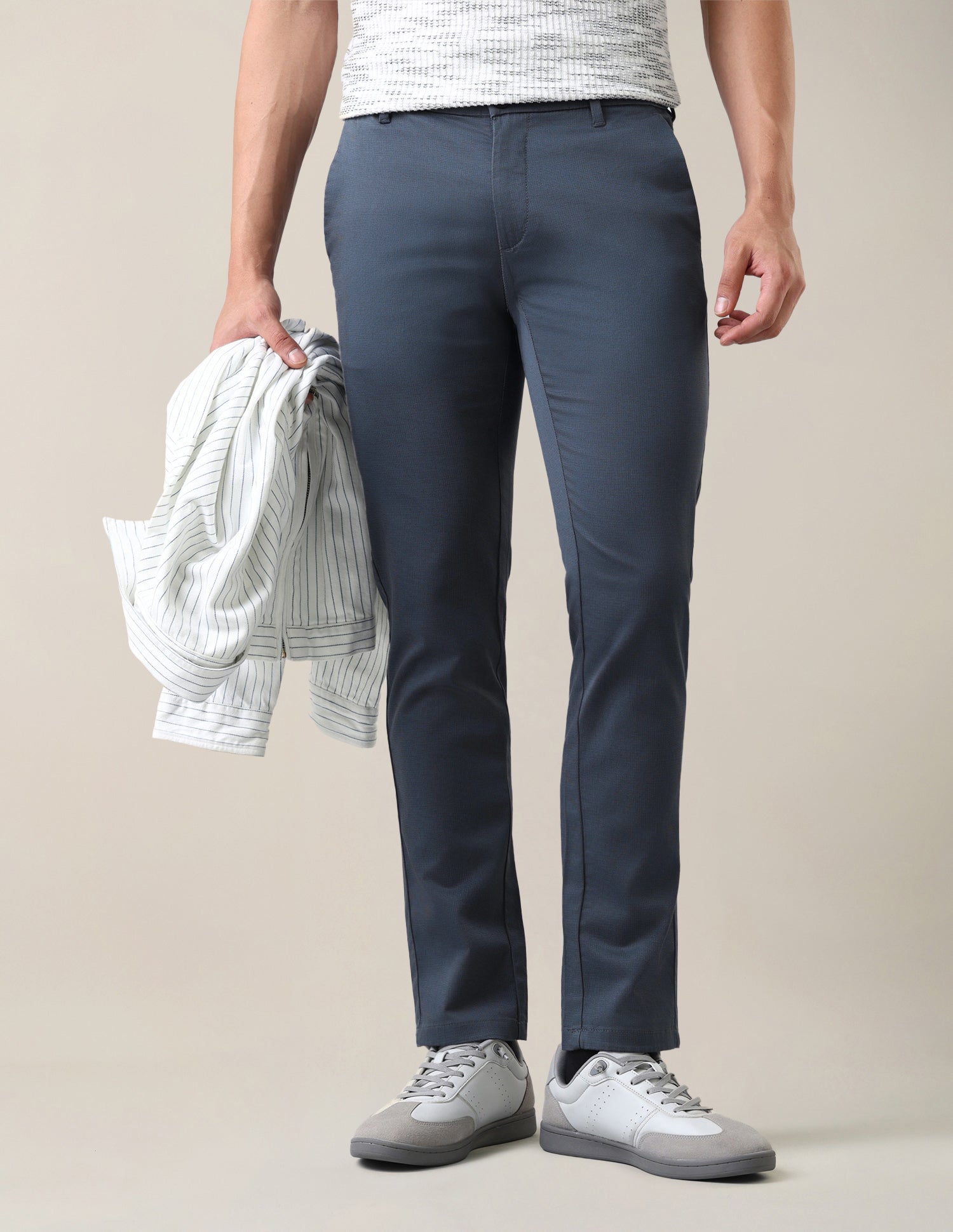 Denver Slim Fit Satin Trousers Navy - U.S. Polo Assn. India | Large