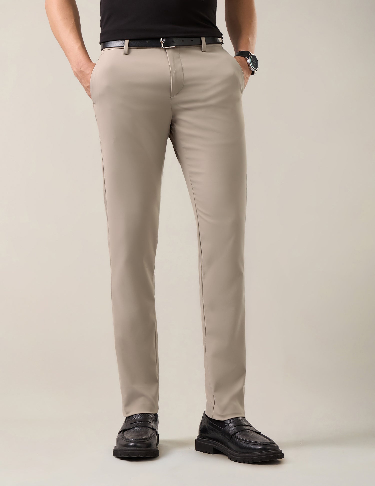 Mid Rise Denver Slim Fit Trousers Beige - U.S. Polo Assn. India | Large