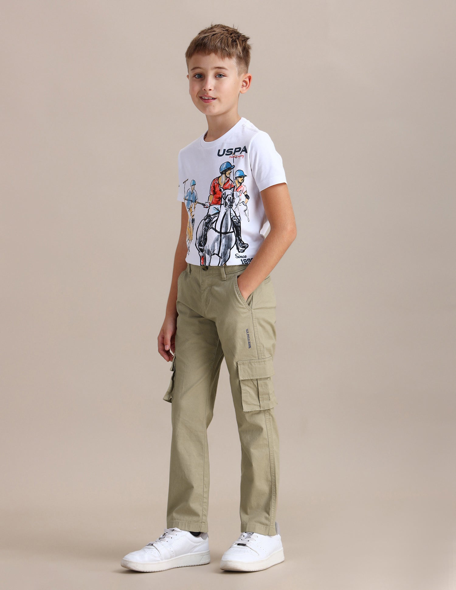 Boys Solid Relaxed Fit Trousers