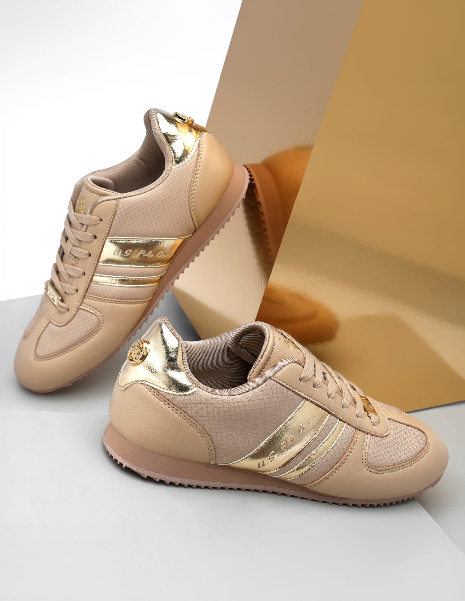 Women Round Toe Nemsy 2.0 Sneakers Beige - U.S. Polo Assn. India | Large