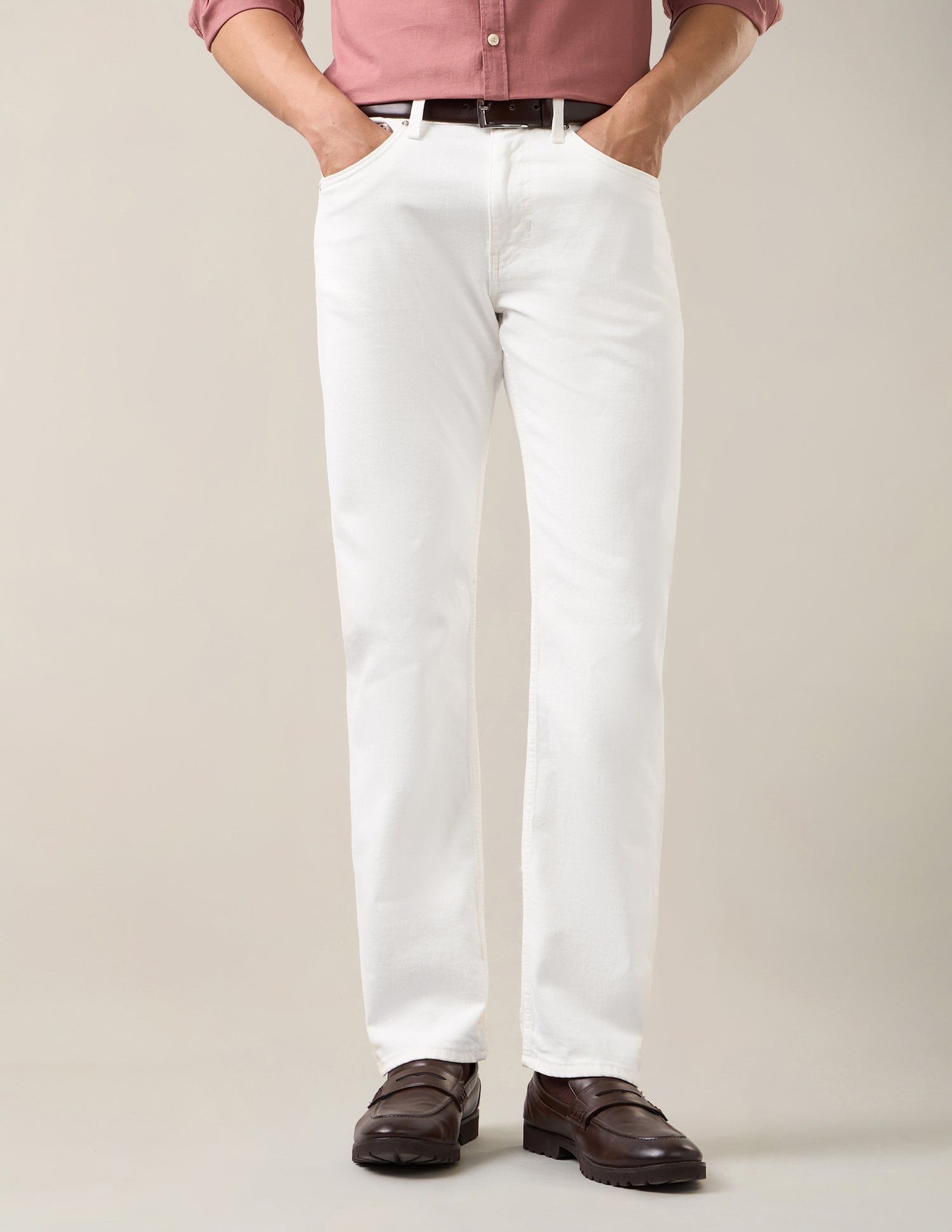 Harold Slim Straight Fit White Jeans White - U.S. Polo Assn. India | Large