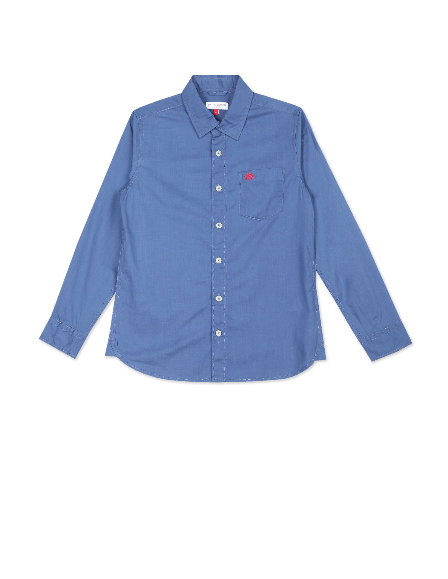Spread Collar Solid Shirt Navy - U.S. Polo Assn. India | Large