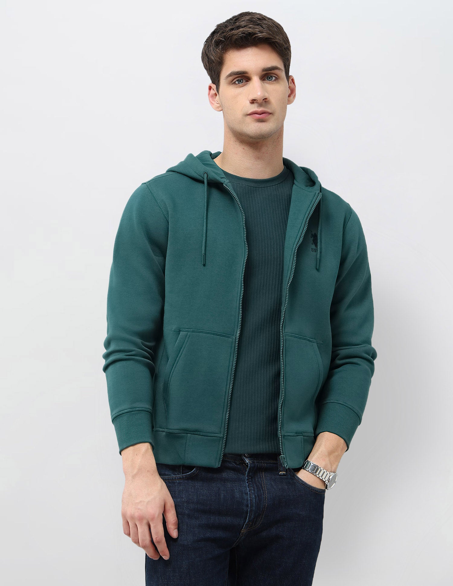 Solid Hooded Sweatshirt