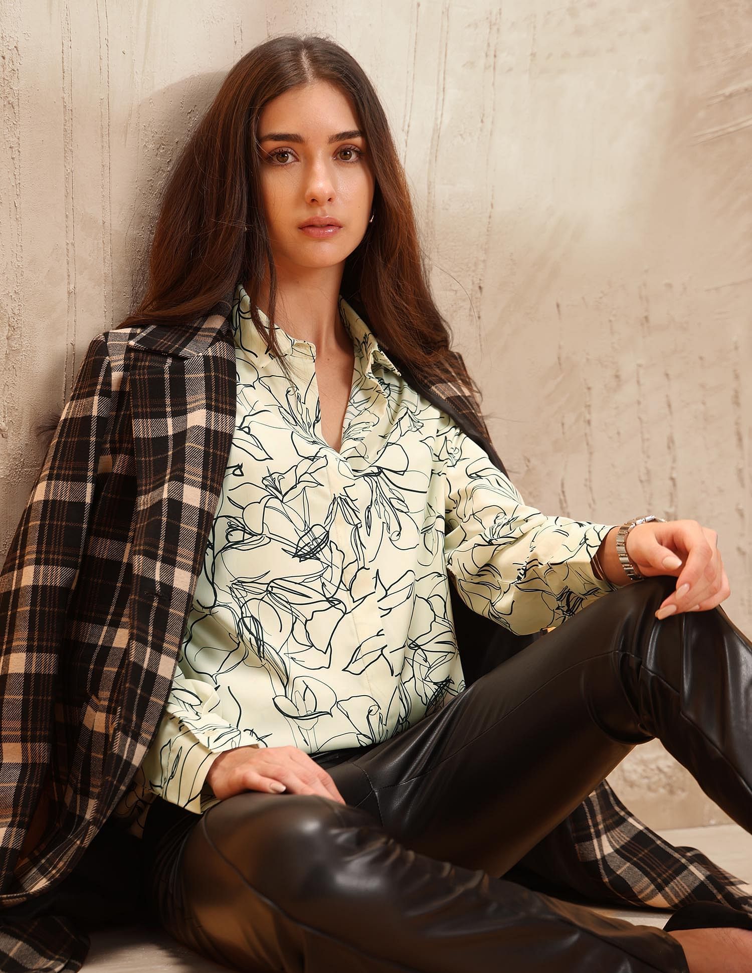 Drop Shoulder Shirt With Aop