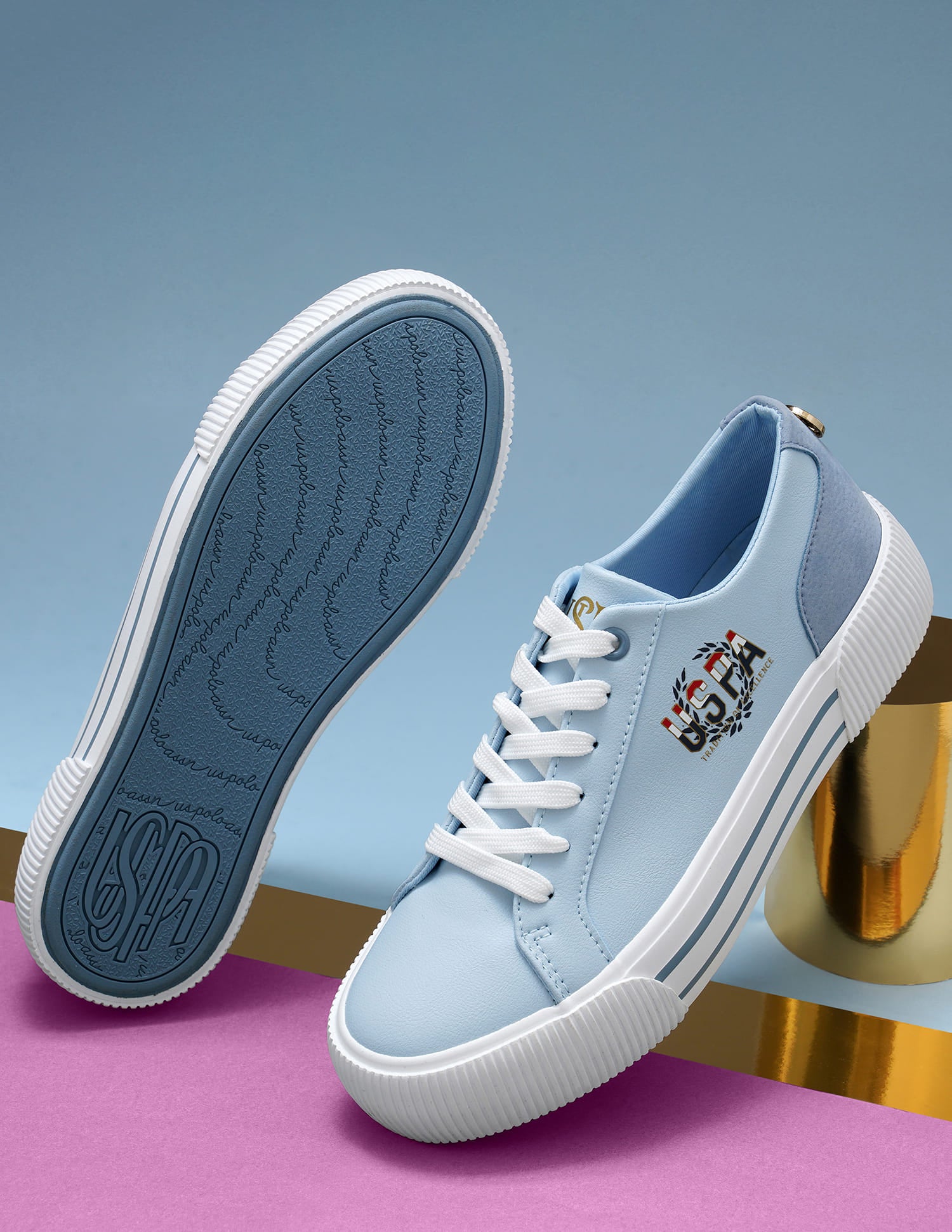 Women Hollie Colour Block Sneakers Blue - U.S. Polo Assn. India | Large